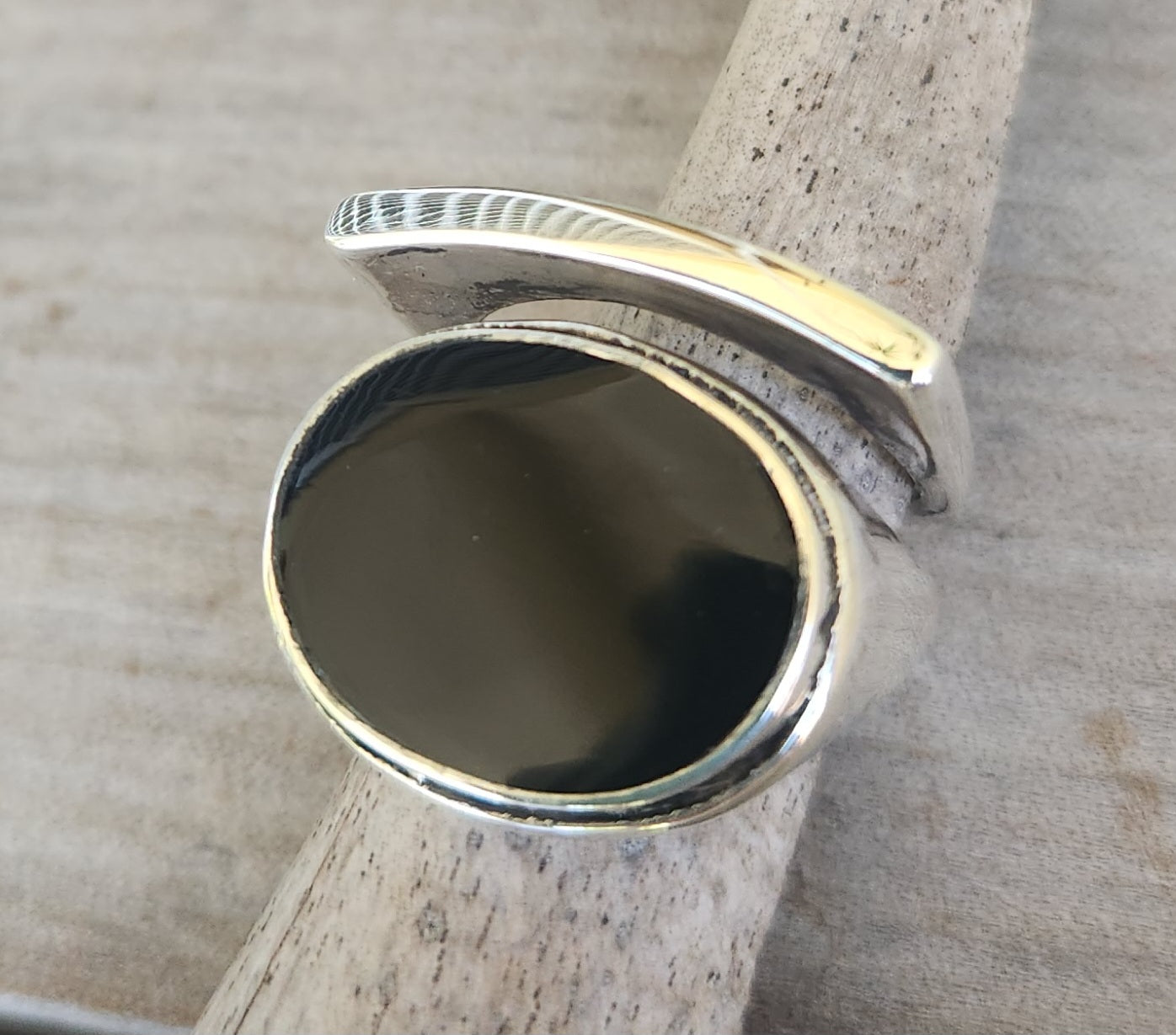 Large black stone ring, 925 sterling silver,black acrylic hand made,boho,chic,goddess,woodland