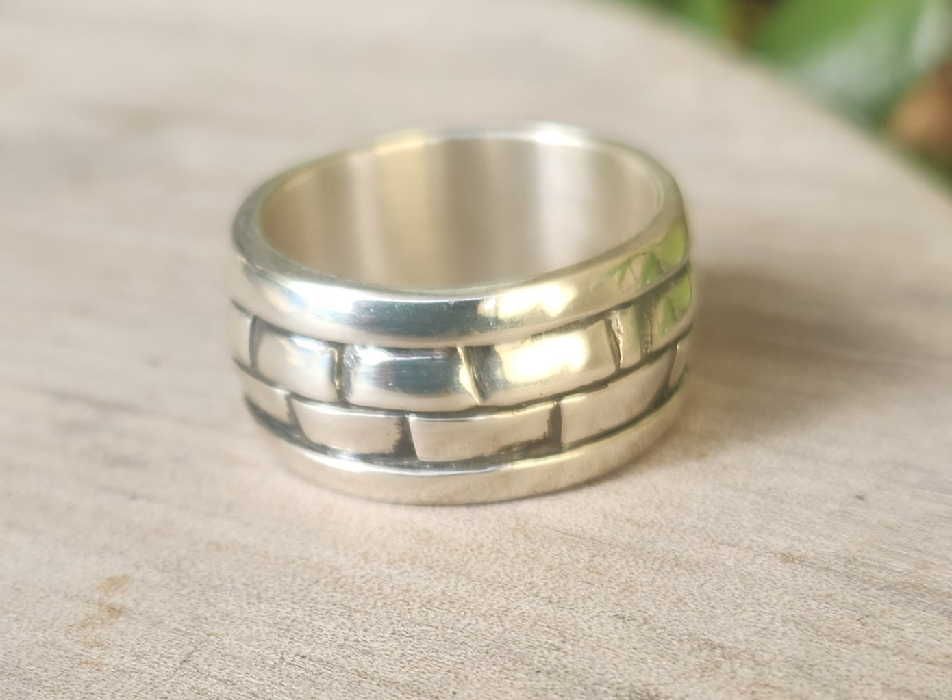 wide mens silver ring, 925 sterling silver, handmade,wedding band