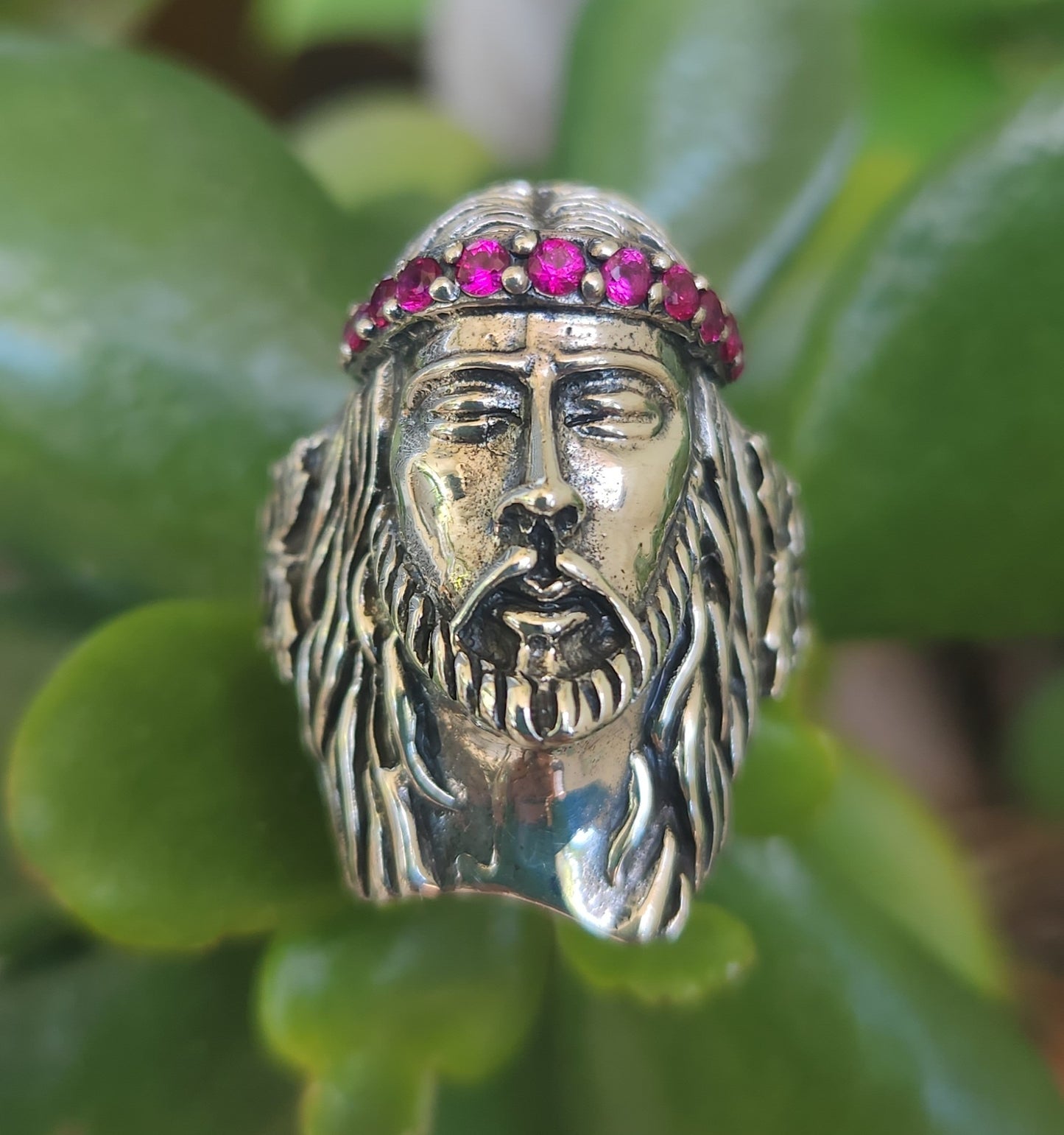 Jesus ring,crown of thorns,large ring, sterling silver,Christian,spirituals,religious,God,Catholic,church,blessed,