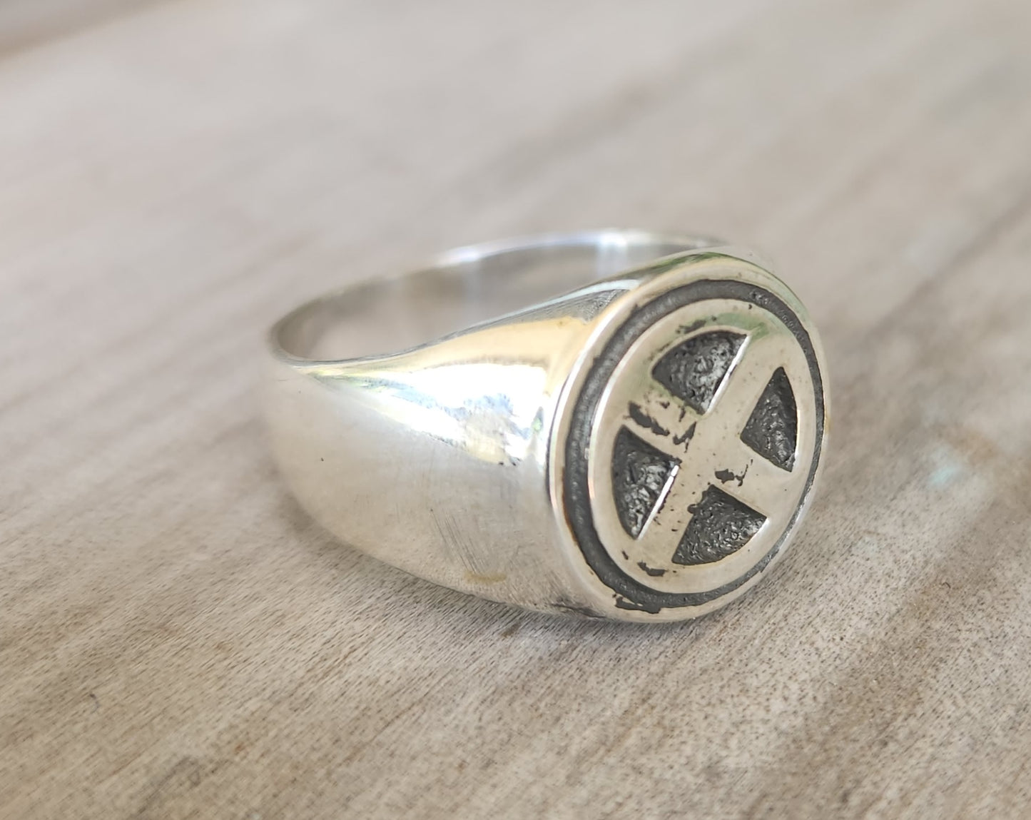 X signet ring,925 sterling silver, X gen cross ring, X man ring, X generation.