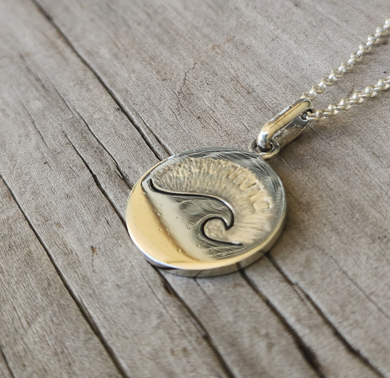 Wave pendant,sterling silver medallion,surfer,surf pendant,sailor,diver, wave,surfer,surf,beach jewelry,handmade,
