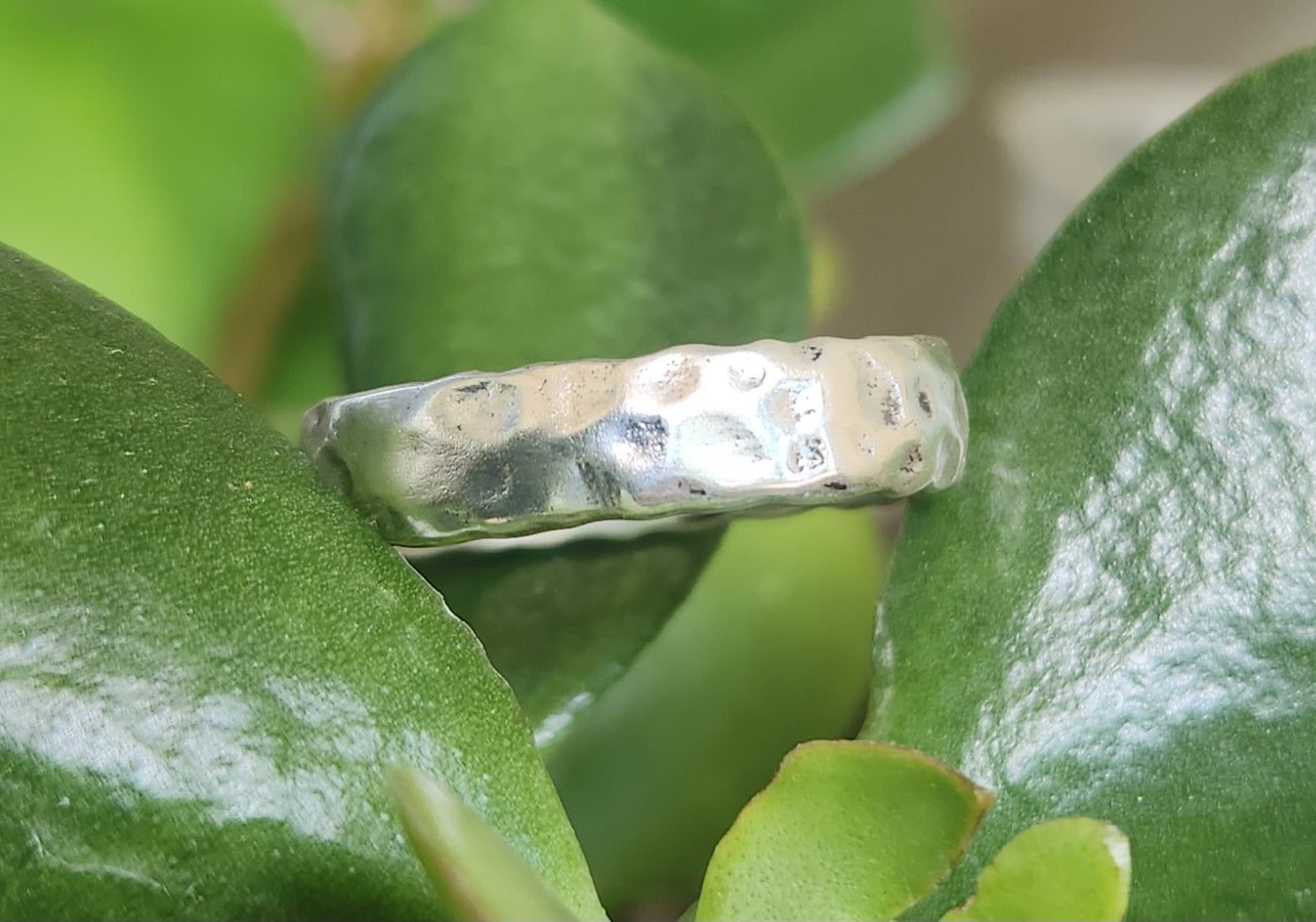 hammered rustic ring,925 sterling silver,5mm wide industrial, nugget wedding band