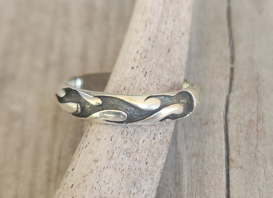 flame ring,925 sterling silver 5mm solid band,modern ornate ring,dress ring, wedding,rockabilly,hipster,handmade