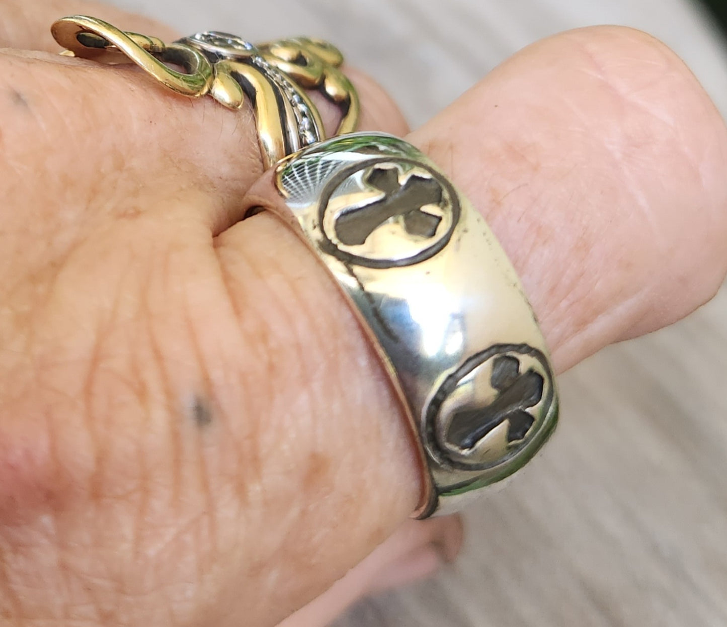 Gothic cross ring,925 sterling silver,wedding band, steampunk gothic punk sterling silver ring