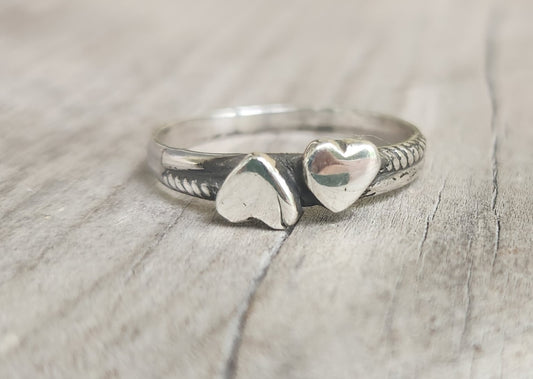 Heart ring,925 sterling silver,stacker band,halo,handmade,boho,goddess
