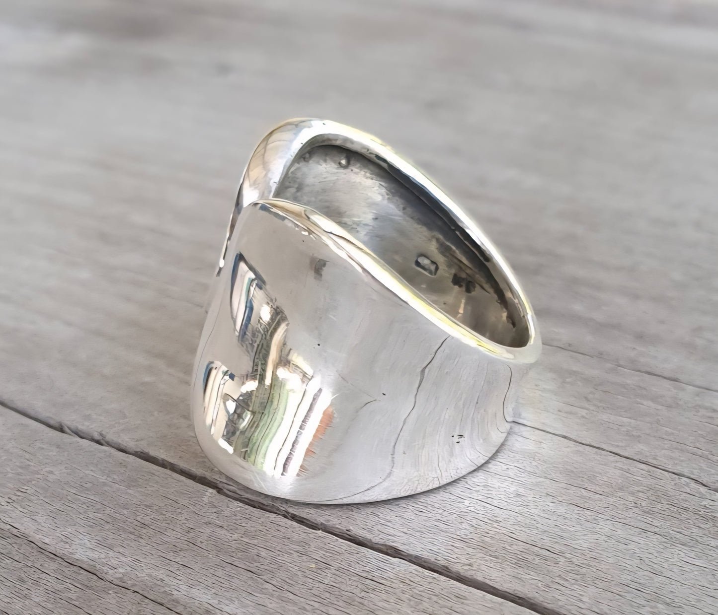 wide silver ring,925 sterling silver, adjustable,modern,thumb ring,handmade