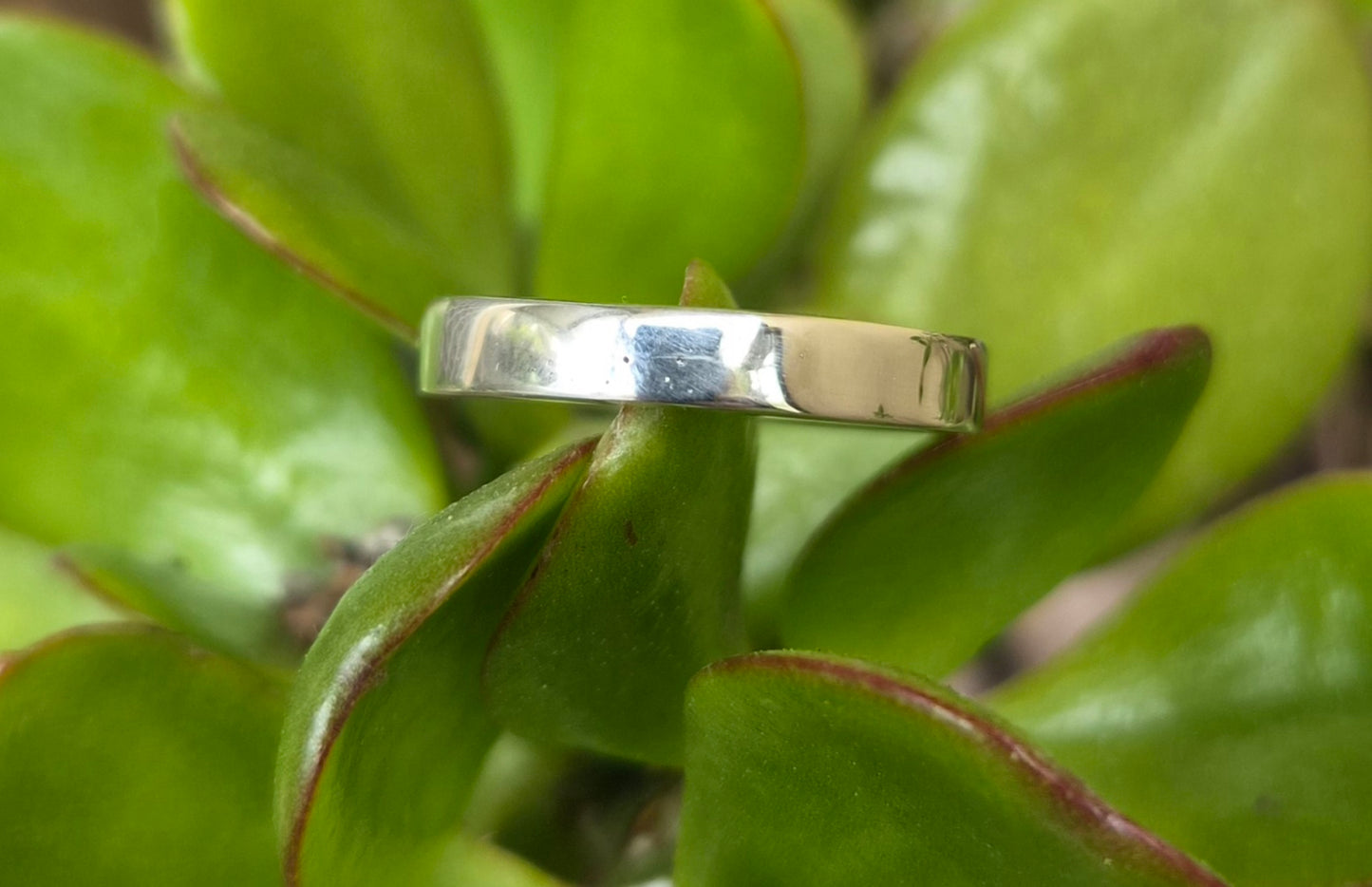 4mm flat band,925 sterling silver band,silver wedding ring,handmade