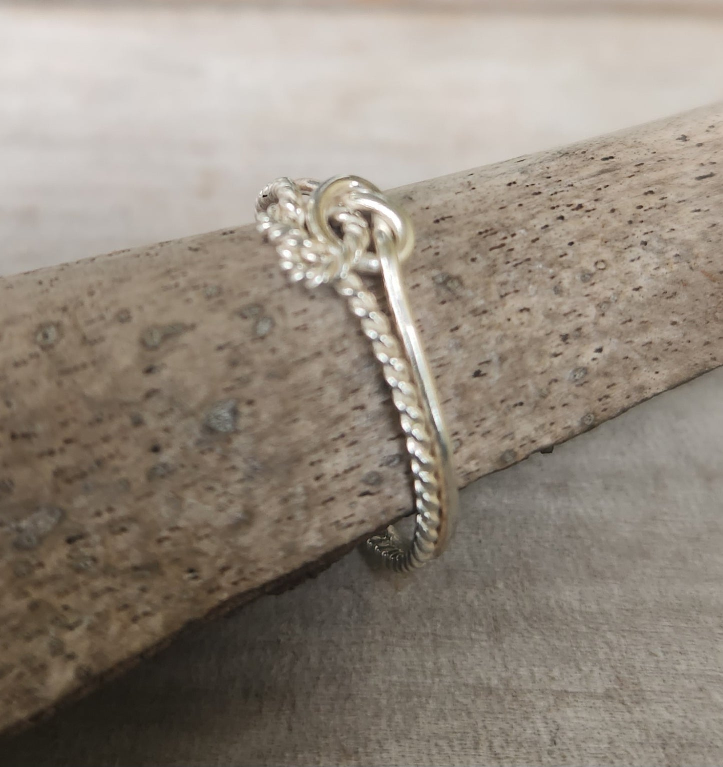 Small Knot ring,Double love knot,925 sterling silver,dainty,fine twisted knot,handmade,
