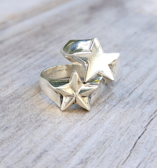 Small caltex star ring,sterling silver, 925 pinkie ring
