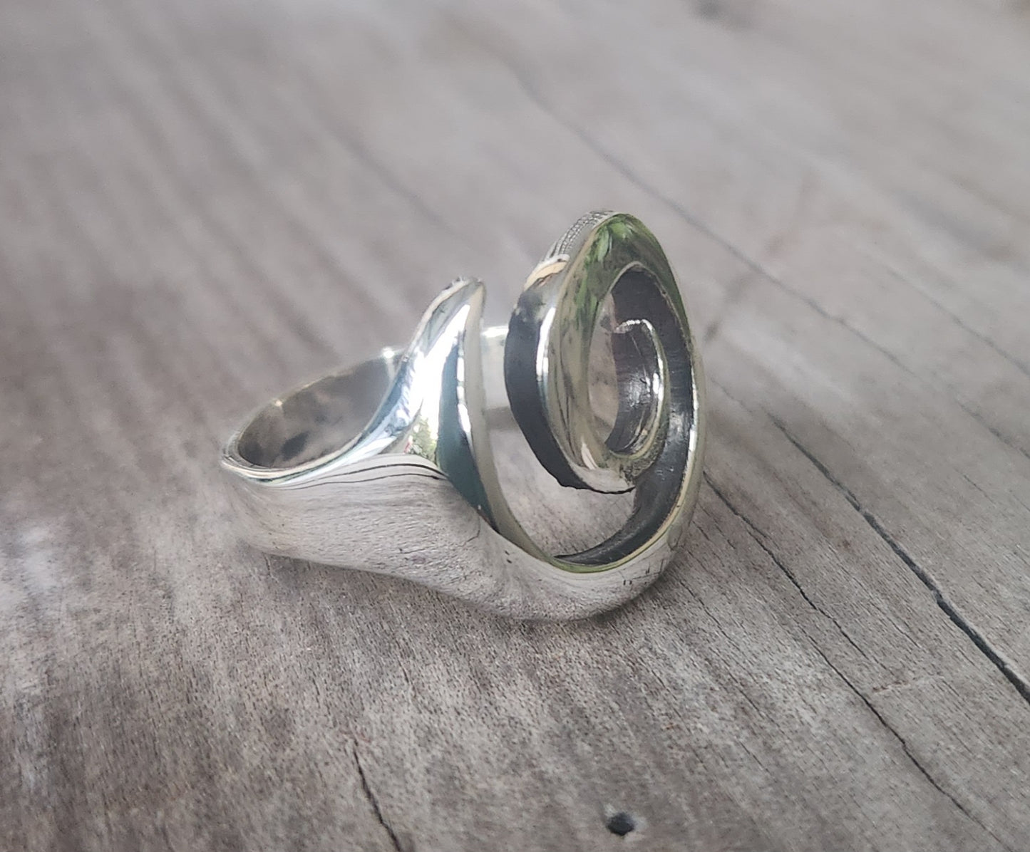 Swirl ring,Sterling silver,chunky ring,handmade,boho,goddess, steampunk,gothic,art nouveau celtic,tribal,gypsy,spiral,maori koru