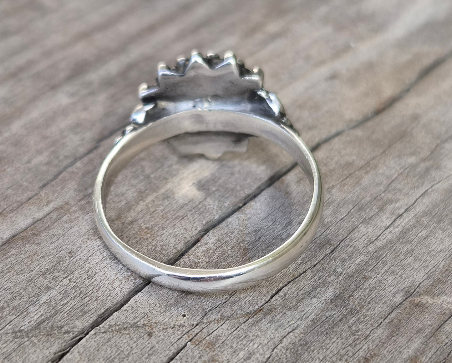 Two tone Garnet ring,9k and sterling silver, handmade mixed metal, goddess,boho,solitare,ball ring