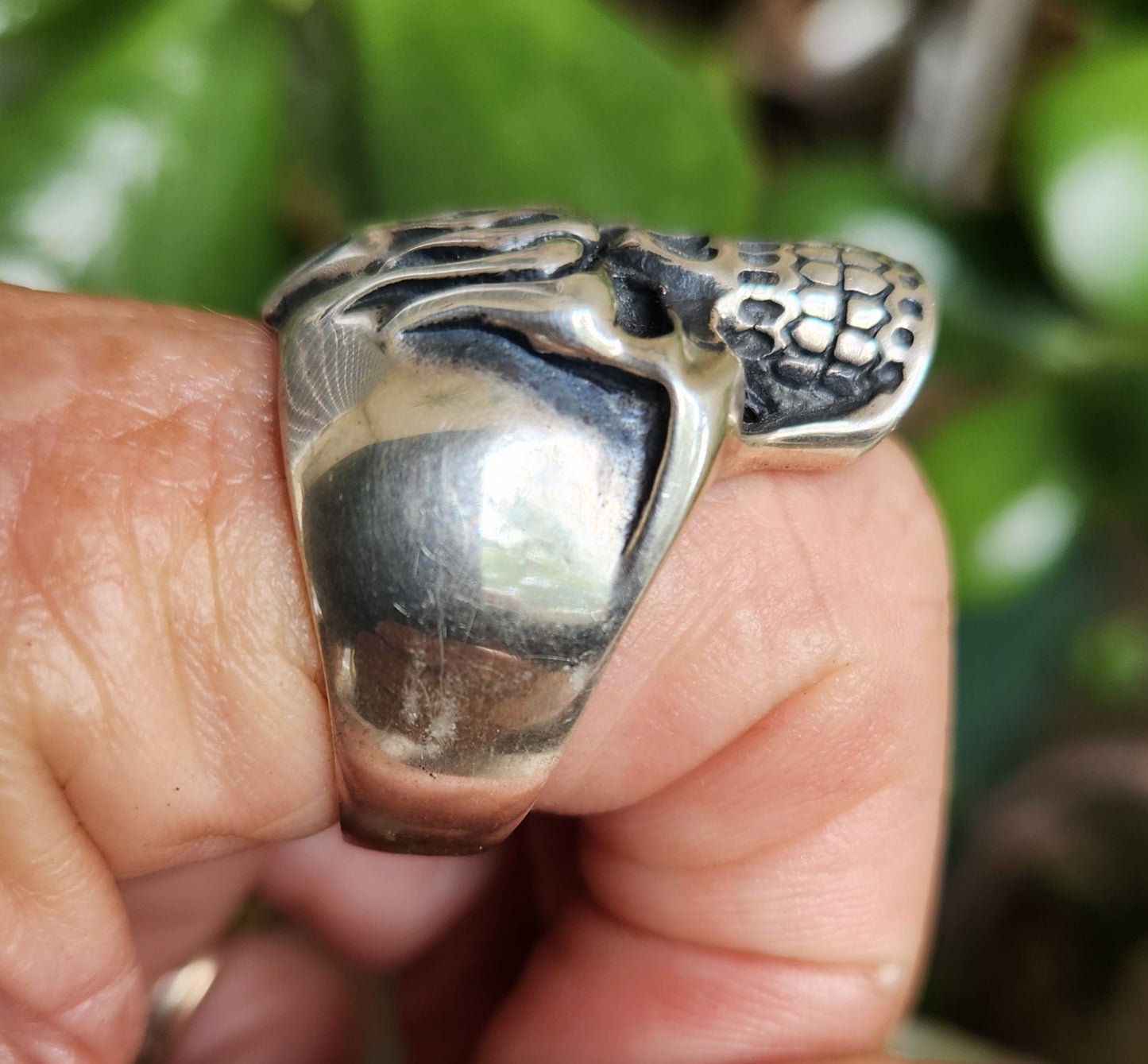 Skull flame ring,925 sterling silver,kustom kulture roth flame,muscle car, steampunk,gothic, punk,small skull ring,hipster