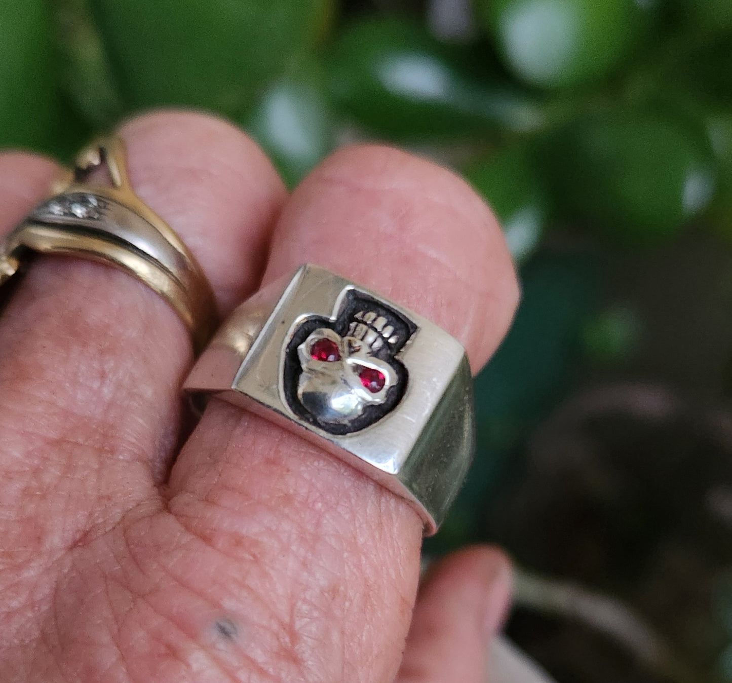 Small Skull signet ring,925 sterling silver, square signet,alternative,steampunk, gothic, punk ,pirate,hipster,man's fashion,hand made