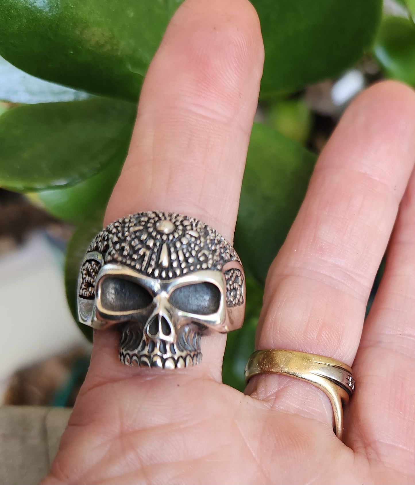 Skull ring,sterling  silver,tribal skull,Aztec,steampunk,gothic, punk,biker,hand made,hipster,pirate,medievil,