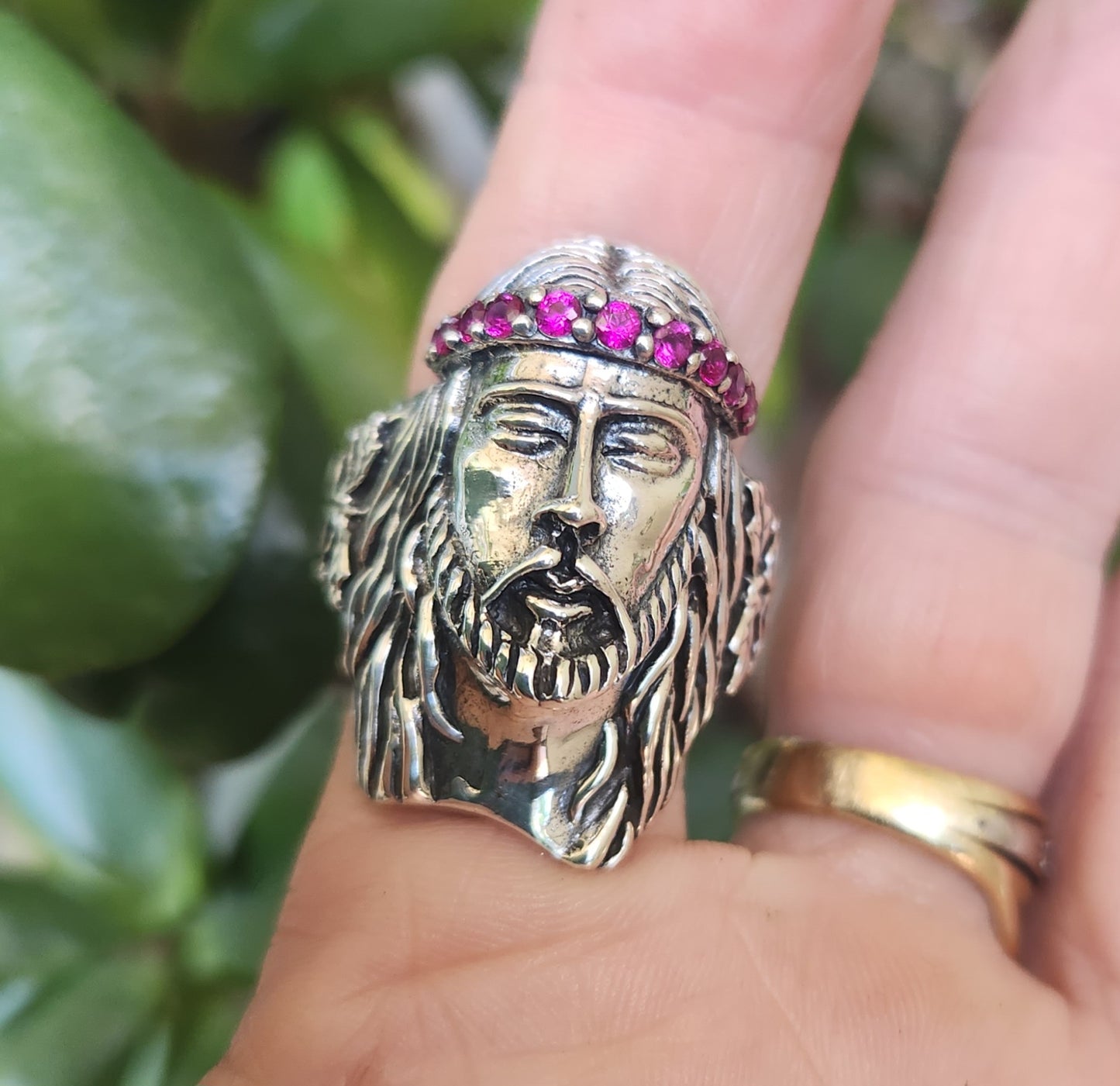 Jesus ring,crown of thorns,large ring, sterling silver,Christian,spirituals,religious,God,Catholic,church,blessed,