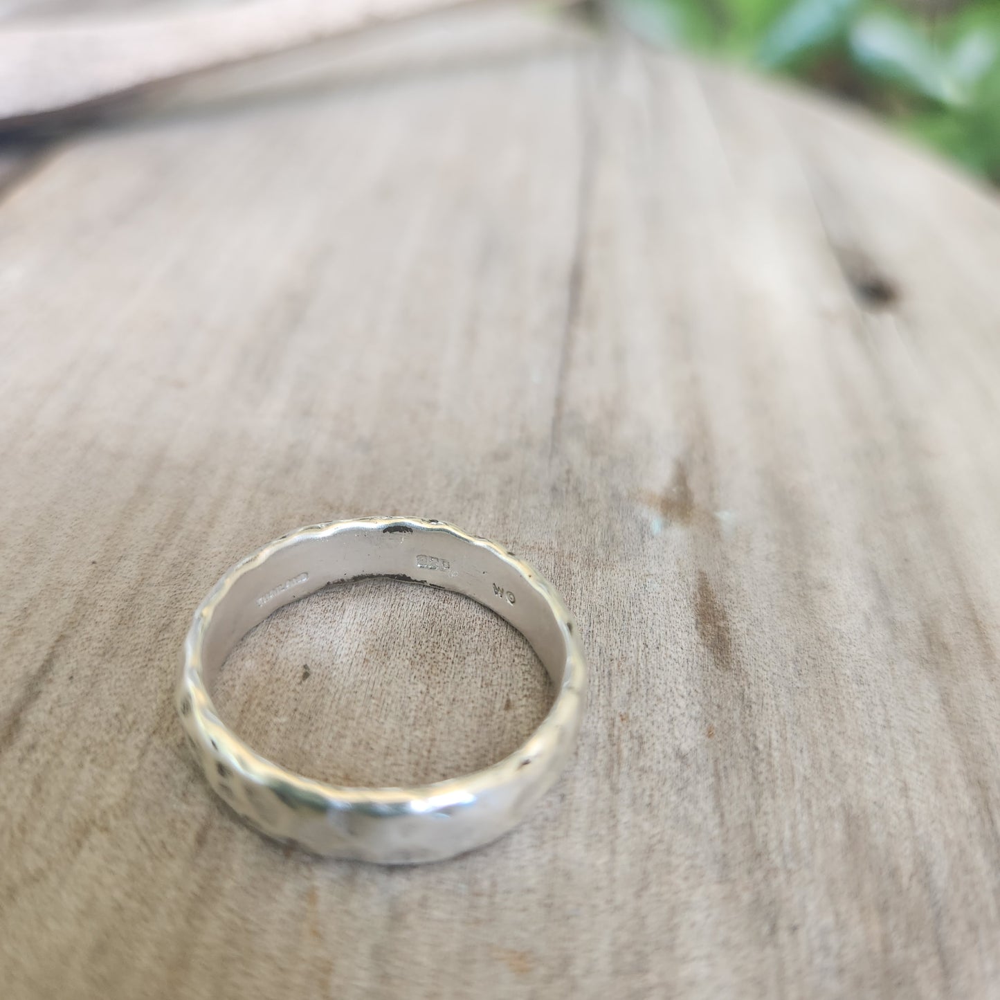 hammered rustic ring,925 sterling silver,5mm wide industrial, nugget wedding band