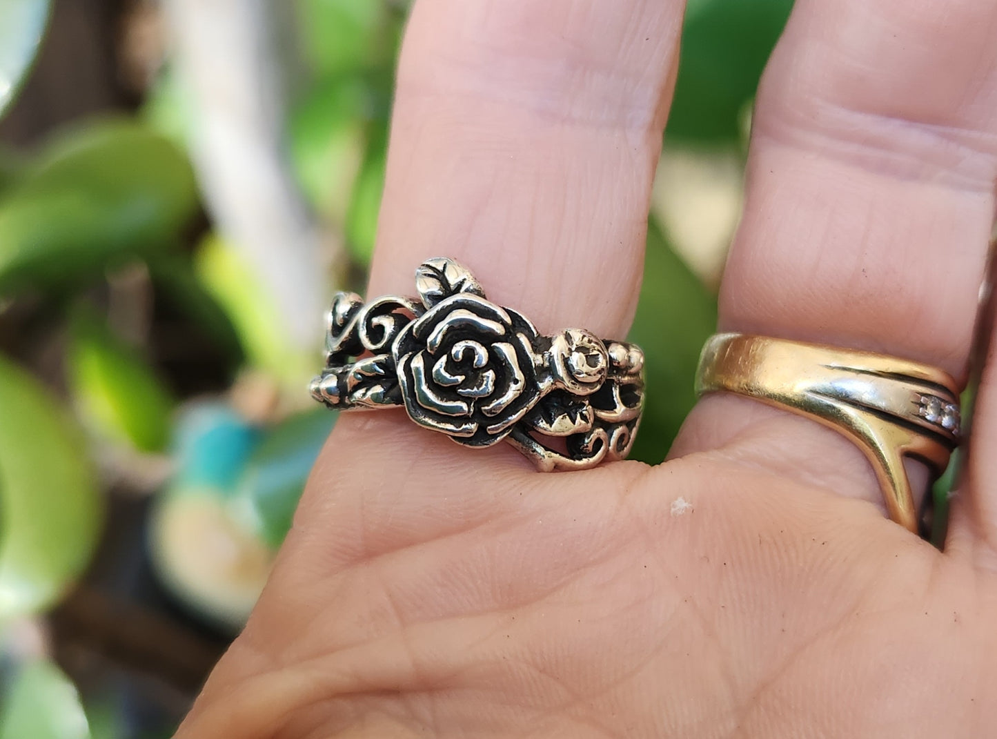 rose ring,sterling silver,flower boho, steampunk,gothic,art nouveau ,victorian,vintage,handmade,gypsy,goddess,women fashion