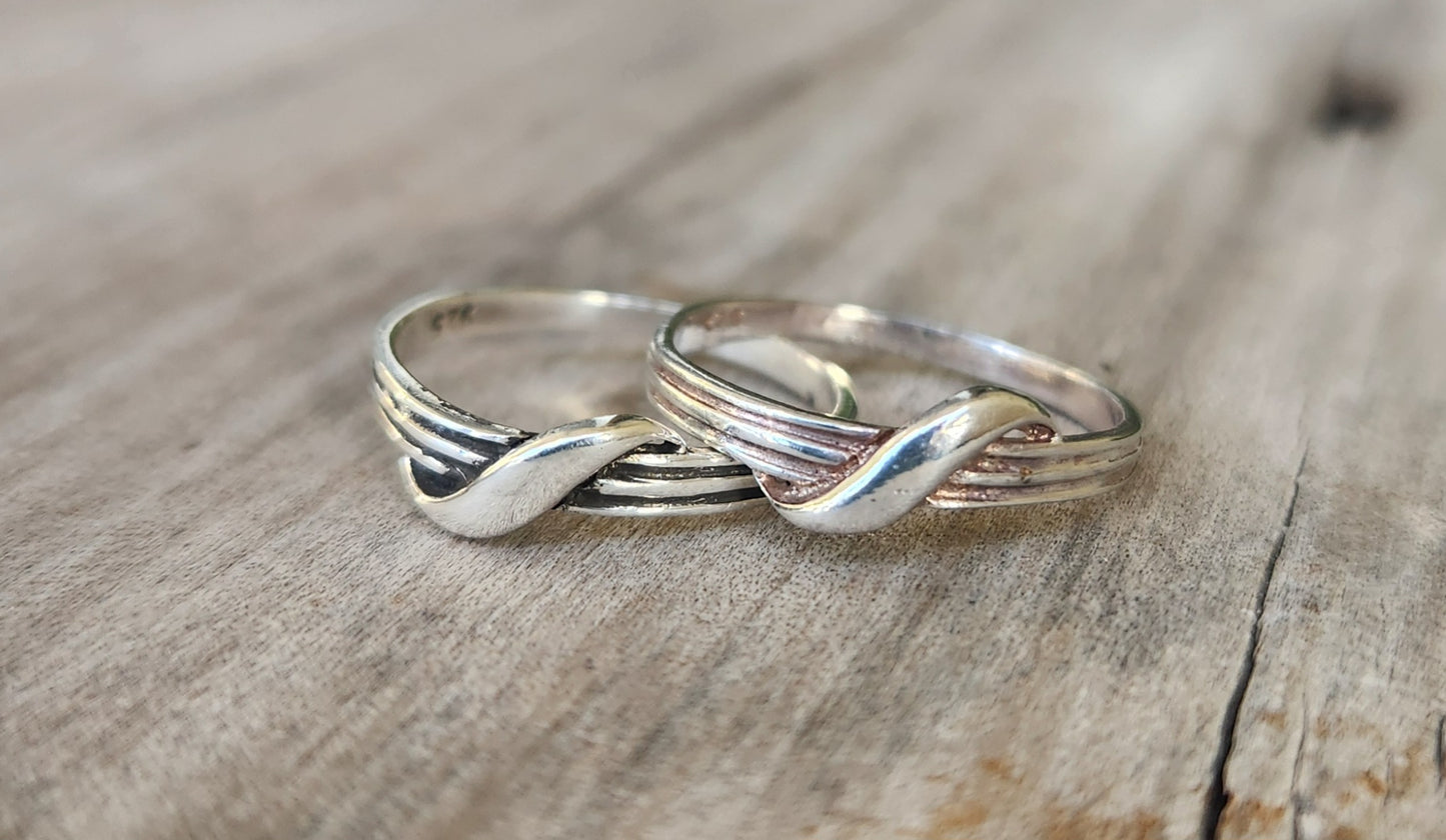 Small pinkie ring,925 Sterling silver, fine boho band