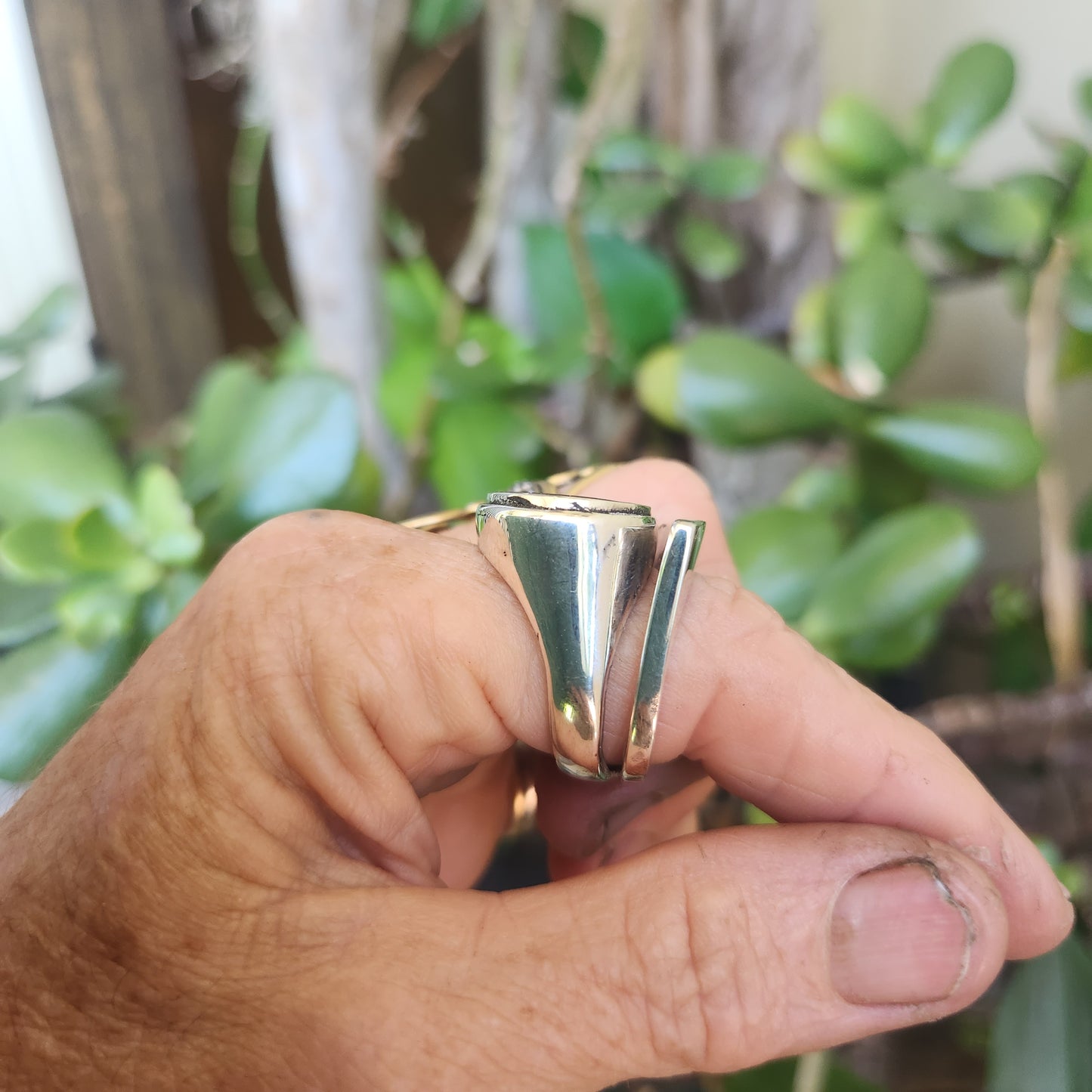 Large black stone ring, 925 sterling silver,black acrylic hand made,boho,chic,goddess,woodland