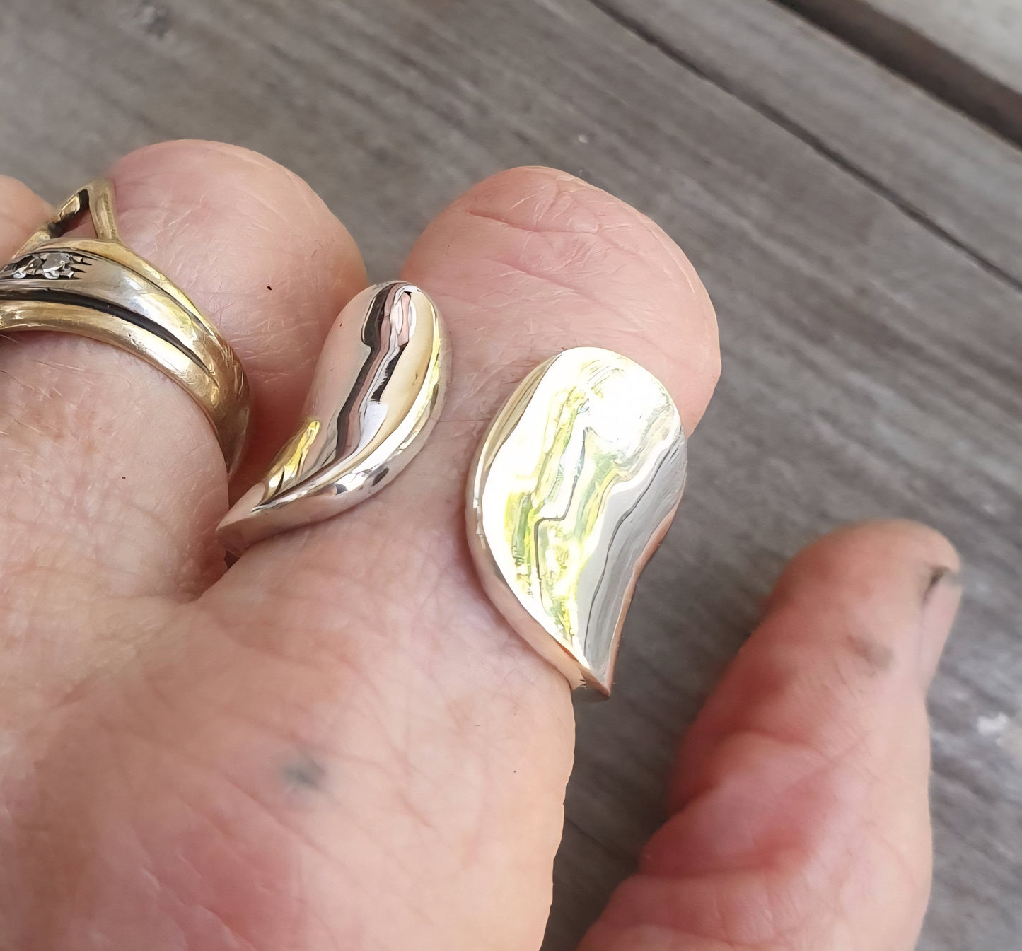wide silver ring,925 sterling silver,red coral or black enamel