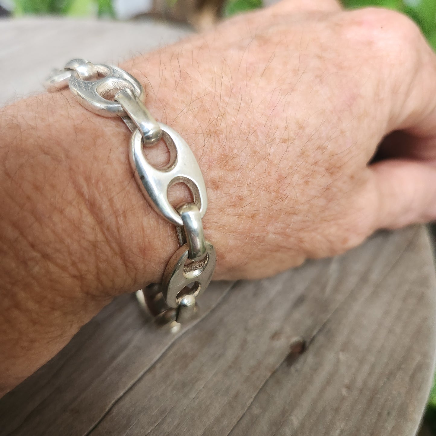 marine link bracelet or chain ,925 silver bracelet, handmade, unisex,boho,