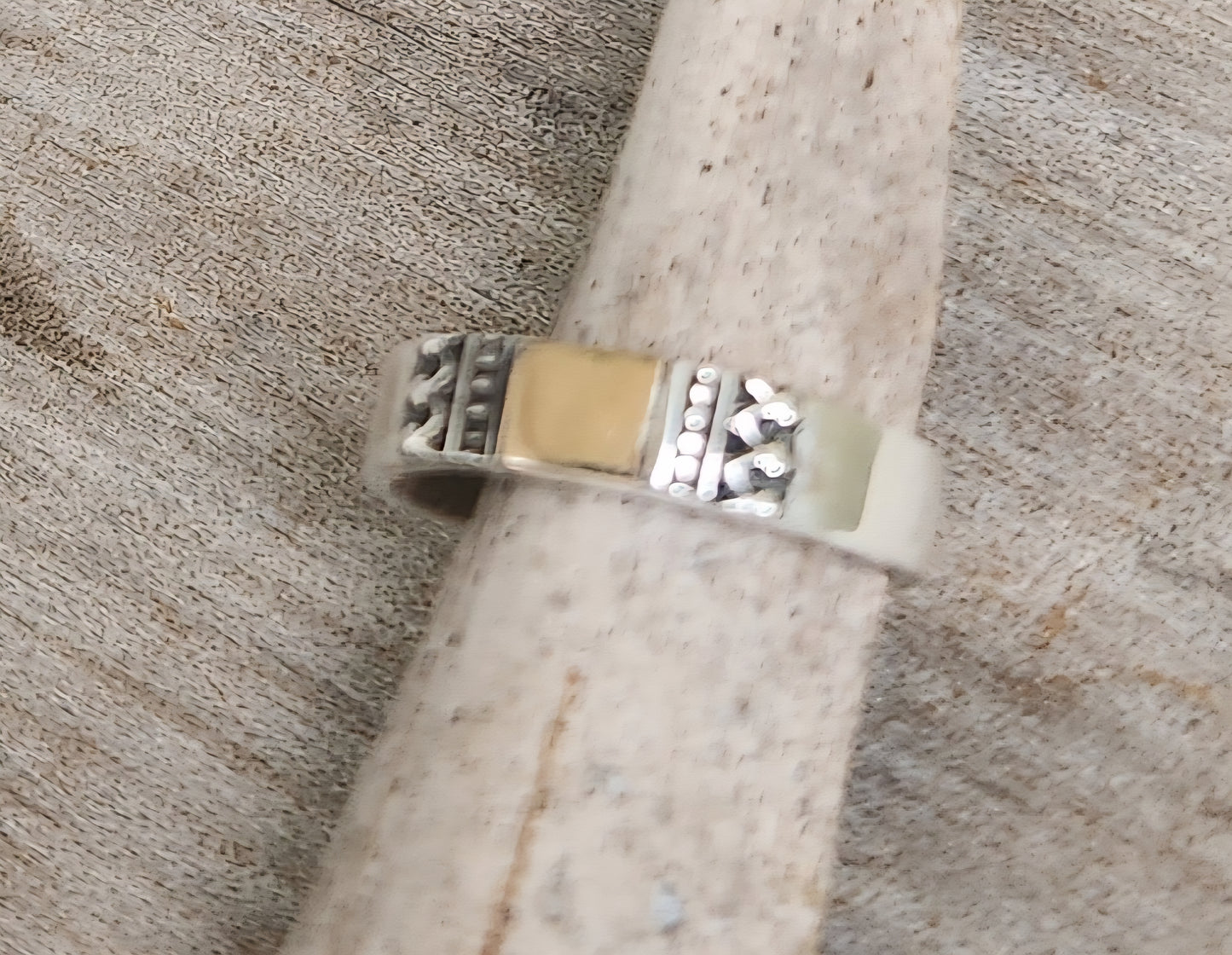 Gold and silver two tone ring,9k gold centre on 925 sterling silver band,gold ball,mixed metal wedding band