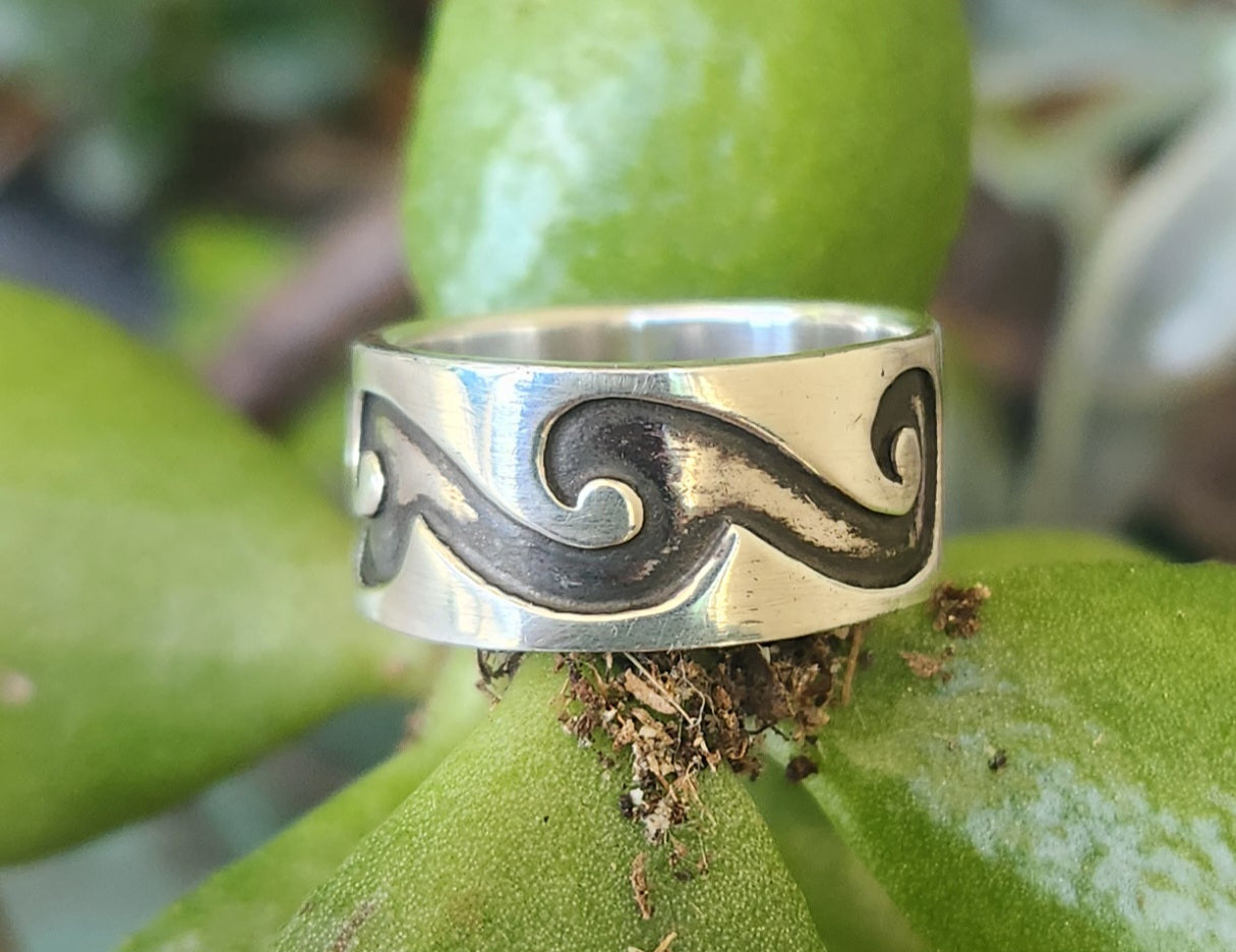 Wave Surf ring,925 sterling silver, ocean sea wedding ring
