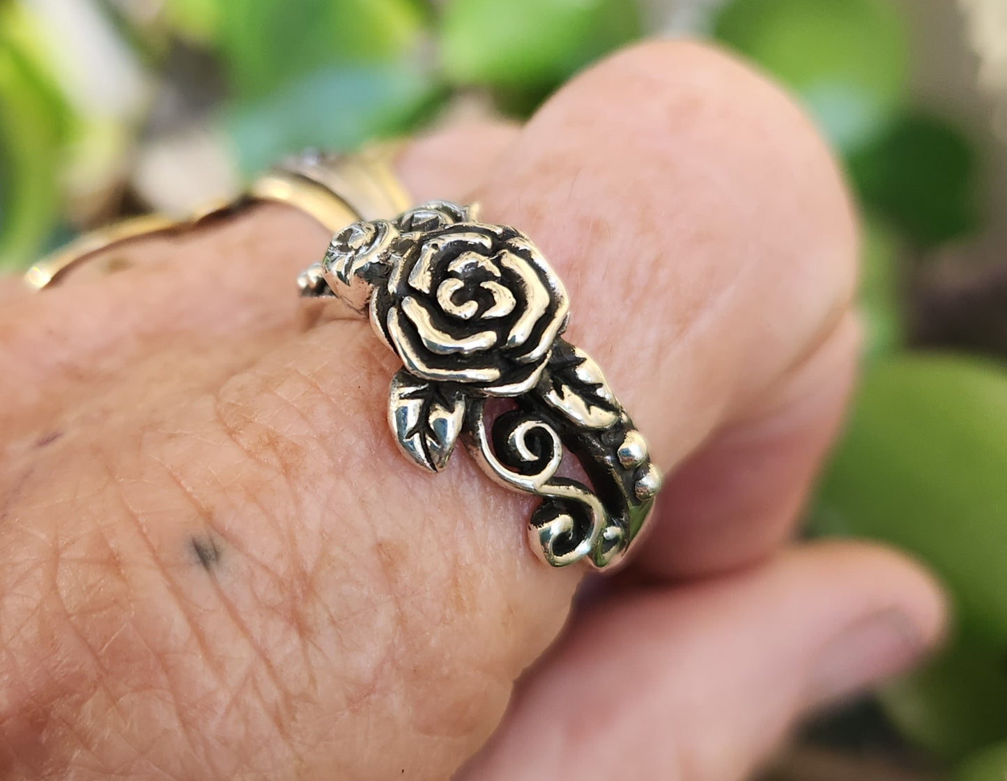 rose ring,sterling silver,flower boho, steampunk,gothic,art nouveau ,victorian,vintage,handmade,gypsy,goddess,women fashion