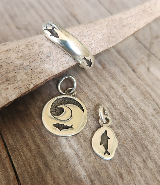 dolphin ring,925 sterling silver,6mm band silver,porpous