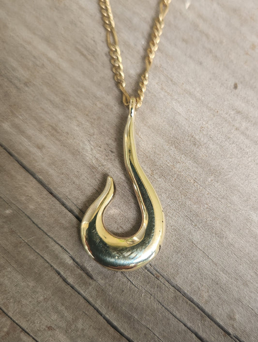 Gold fish hook pendant,9k gold,tribal,Maori hook,solid 9ct gold.