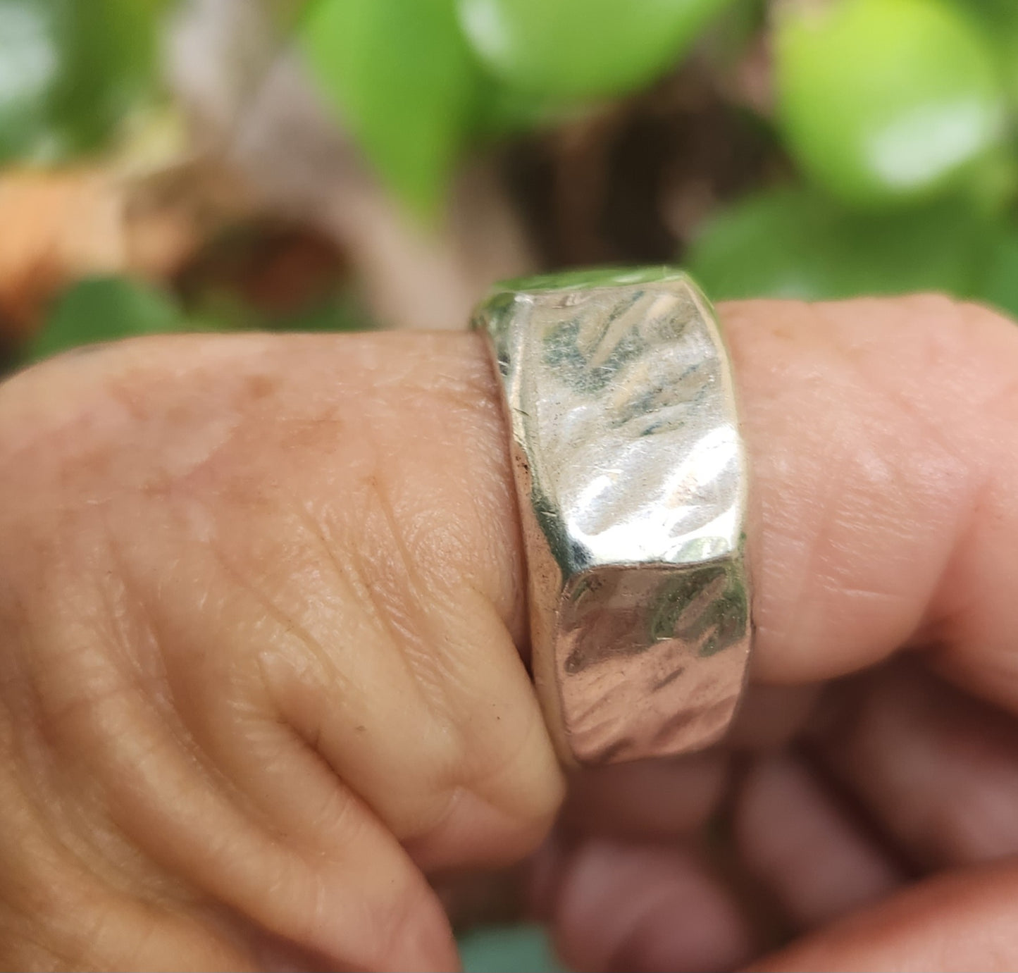 Hexagonal heavy band,solid sterling silver,30gms rustic nut  handmade ring,unisex  wedding ring,heavy band,industrial,
