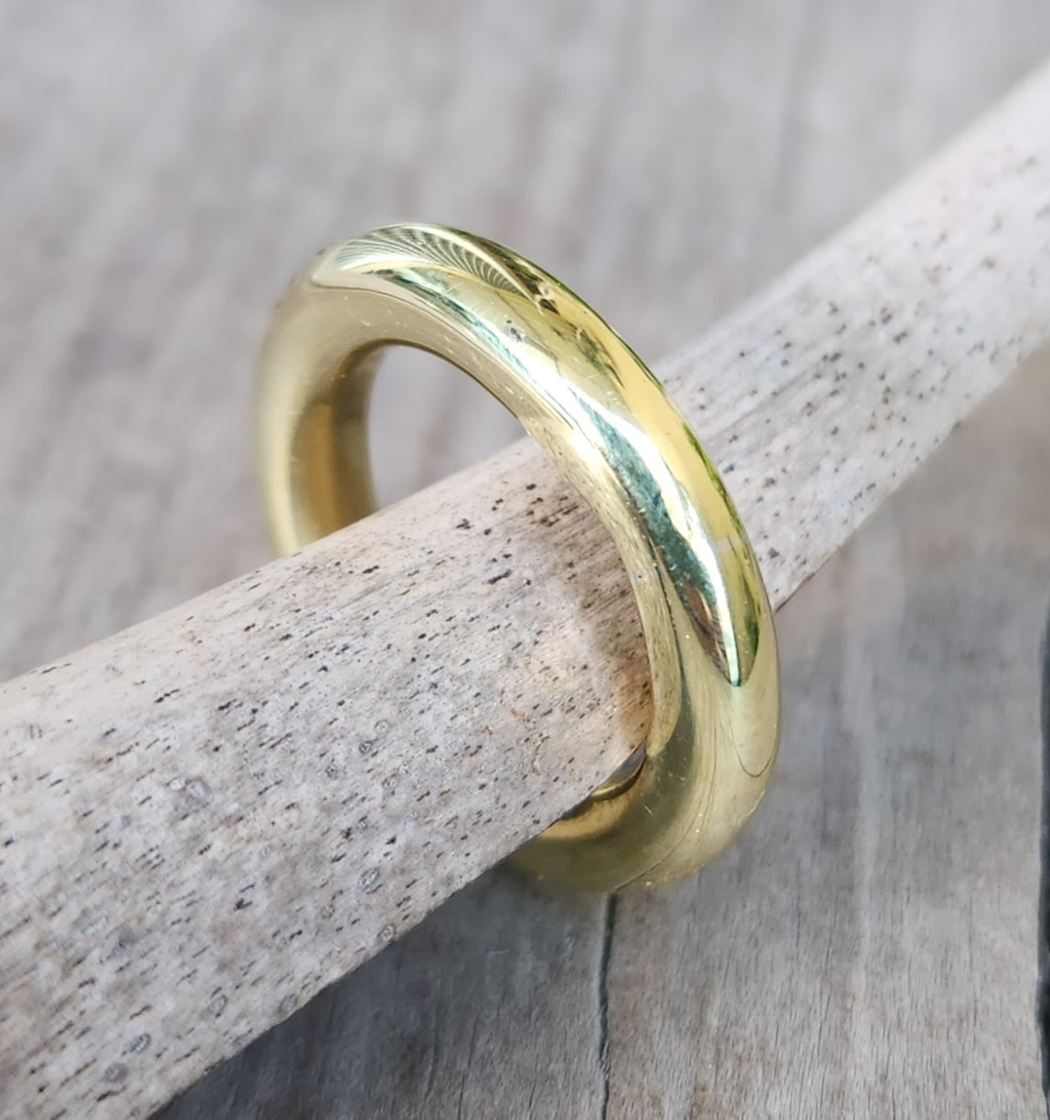 Gold 5mm halo stacker ring,gold coloured brass band,chunky heavy band,handmade,boho,goddess,round wedding bands,thick silver or brass rings,