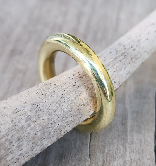 Gold 5mm halo stacker ring,gold coloured brass band,chunky heavy band,handmade,boho,goddess,round wedding bands,thick silver or brass rings,