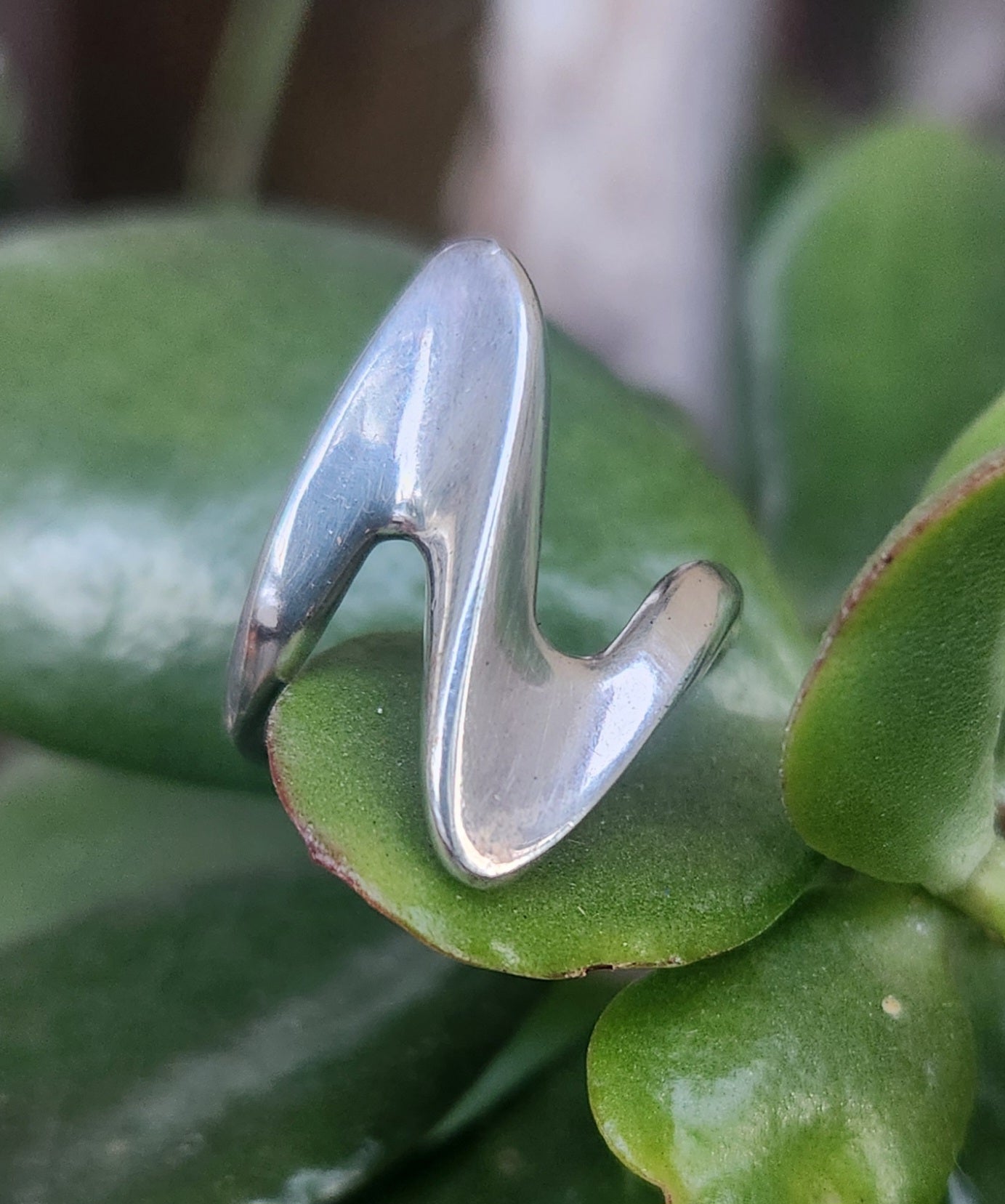 long silver ring,925 sterling silver,handmade,boho, alternative steampunk gothic art nouveau victorian