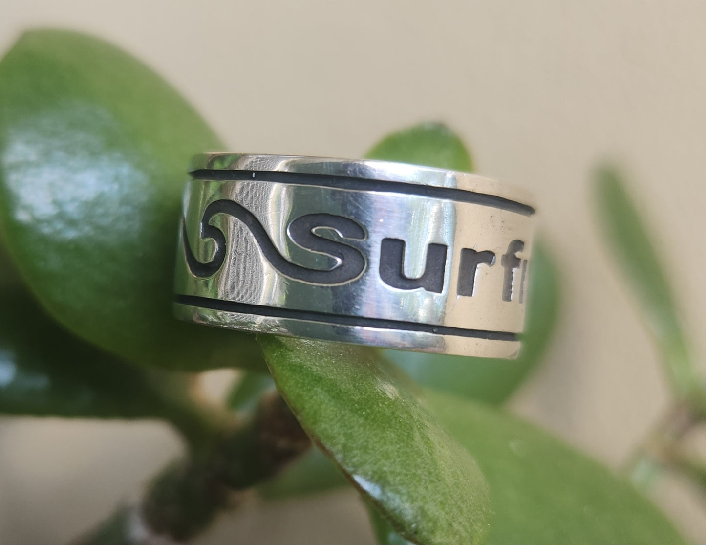Surf ring,925 sterling silver,thick heavy surfer band,surfing,wave wedding ring,surfboard band,