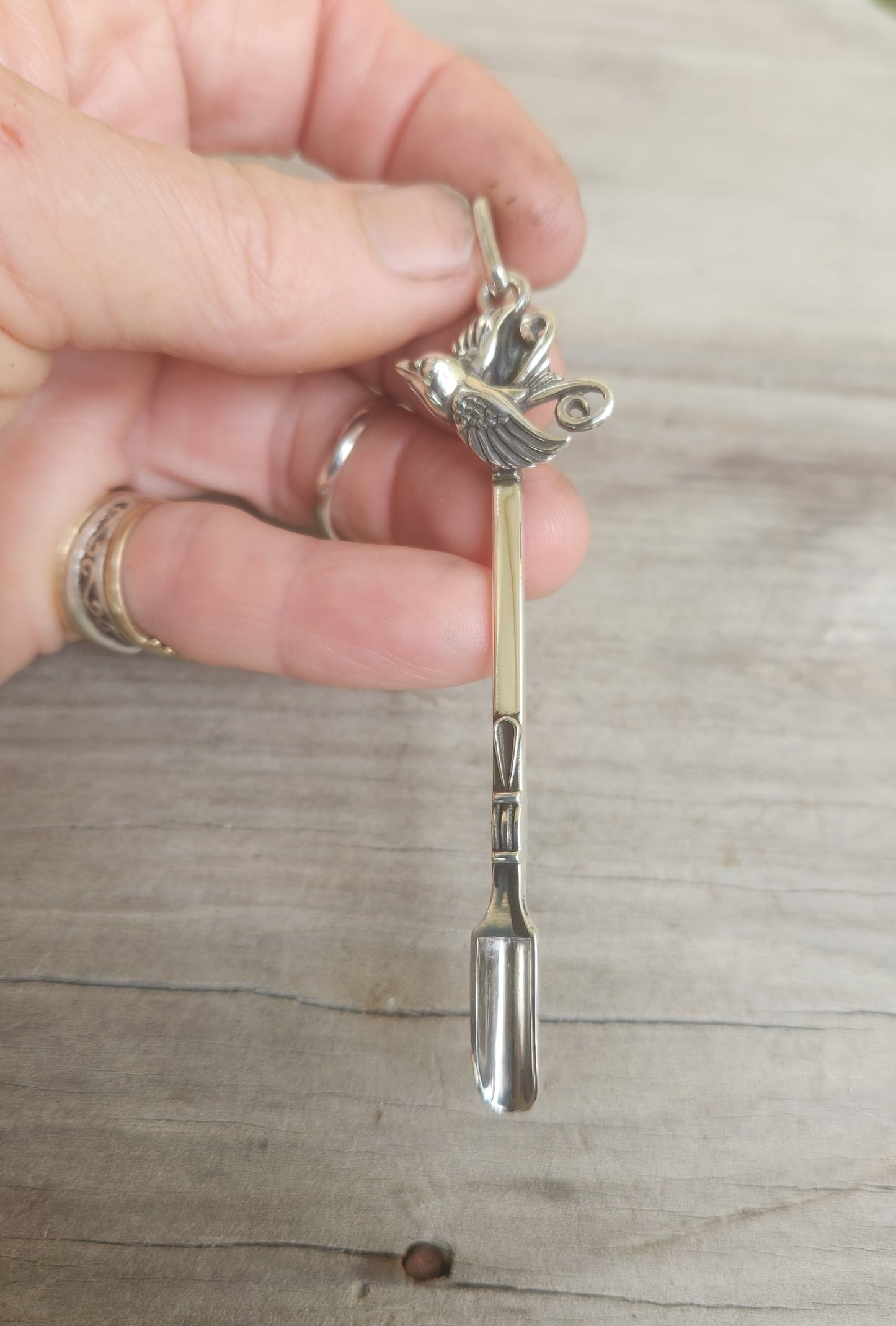 Swallow spoon,925 sterling silver, coke,harpe,pendant,