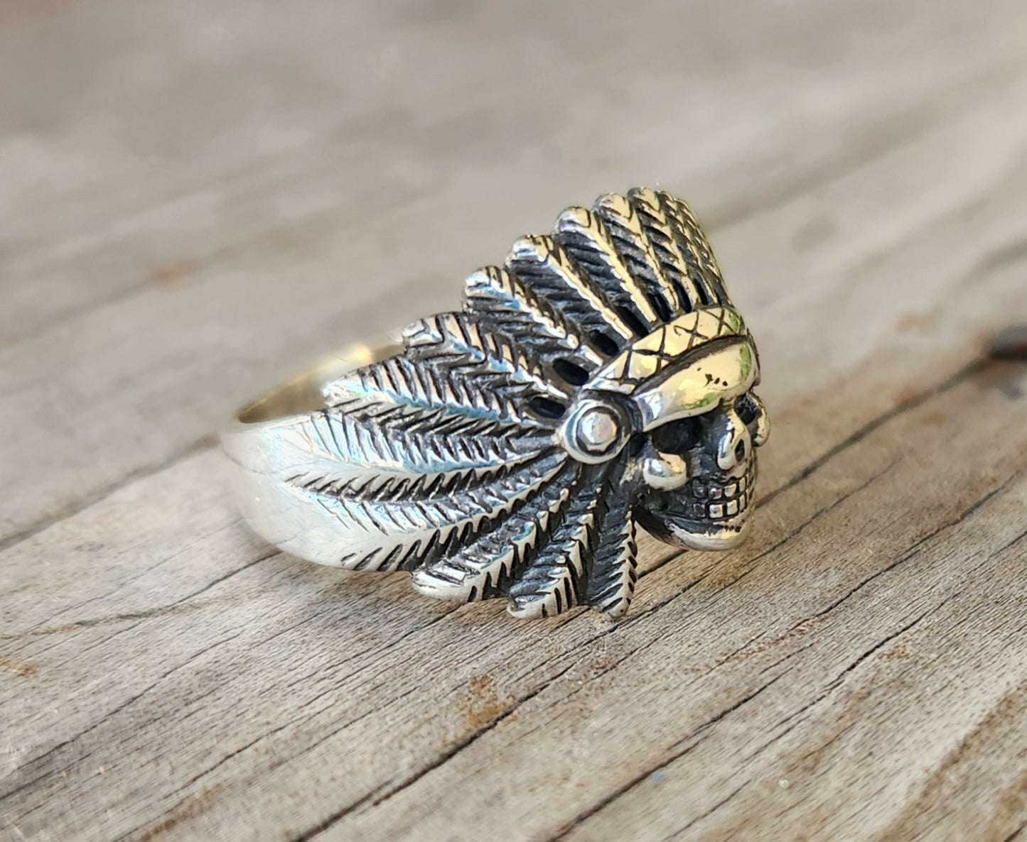 indian ring,sterling silver,skull ring,indian skull,Indian chief,tribal,boho ring,unisex,gypsy,eithnic,
