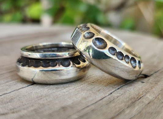 Heavy wide band, nugget,925 sterling silver,handmade,11 mm  hammered,rustic,industrial,steampunk wedding, dress ring