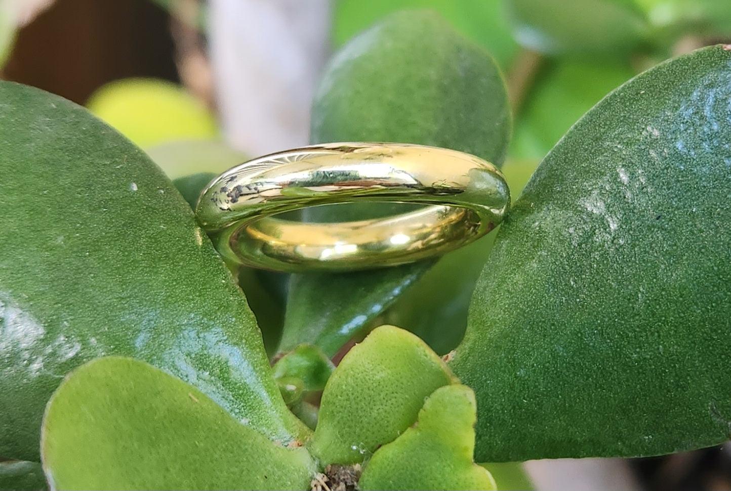 Gold 5mm halo stacker ring,gold coloured brass band,chunky heavy band,handmade,boho,goddess,round wedding bands,thick silver or brass rings,