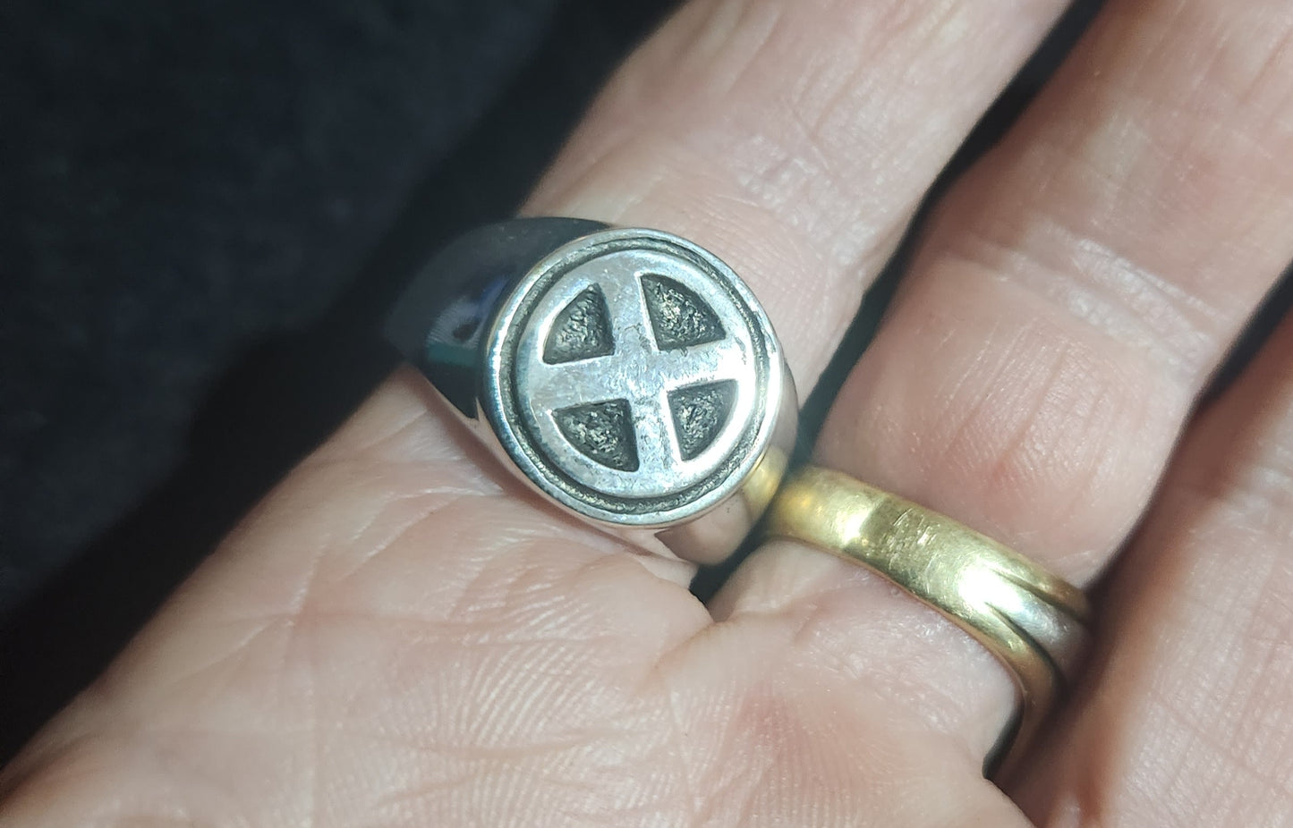 X signet ring,925 sterling silver, X gen cross ring, X man ring, X generation.