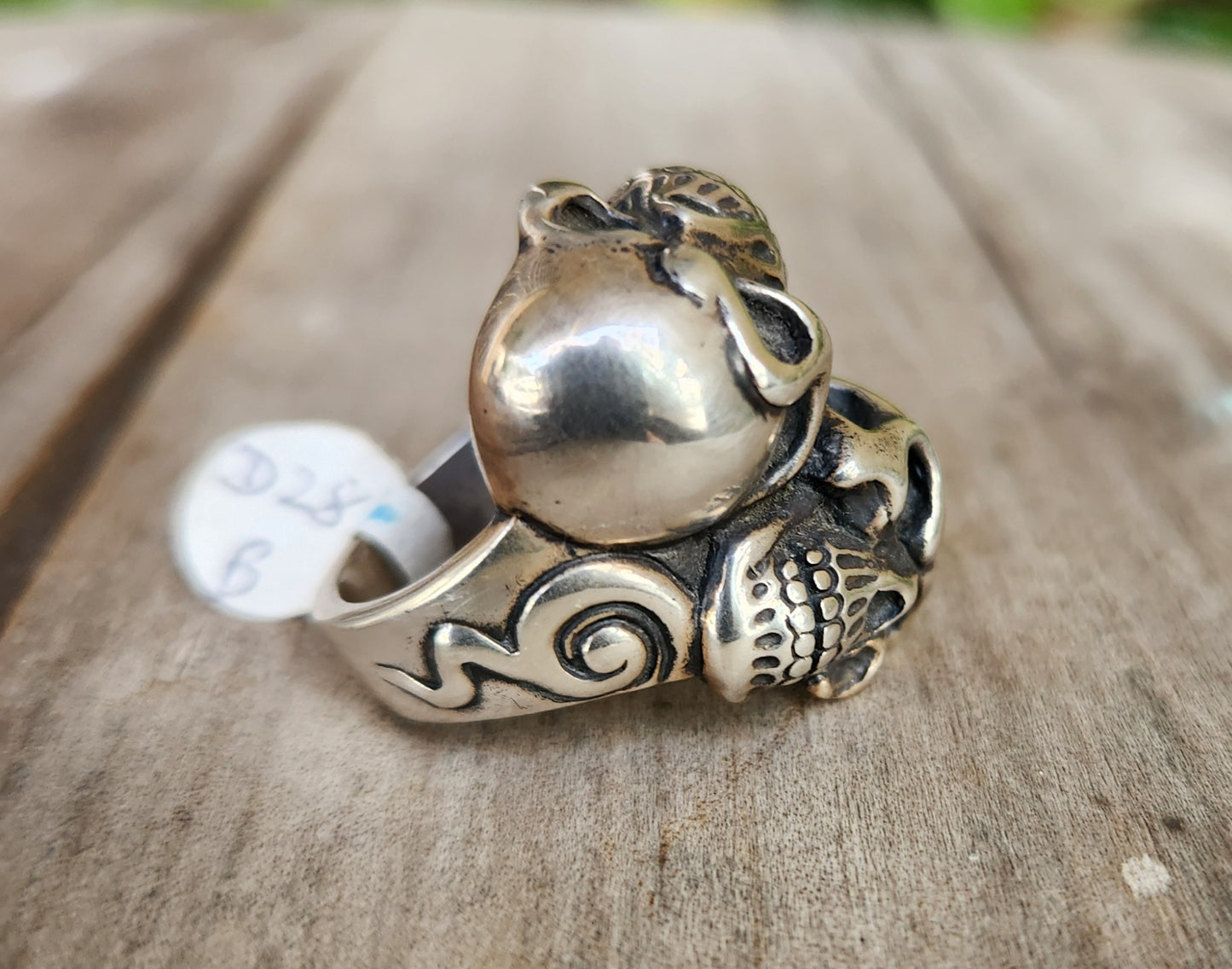 Large Skull ring,925 sterling silver,chunky double skull   steampunk,gothic,Keith Richard's skull, punk,biker,hand made,pirate,medievil,mens fashion,
