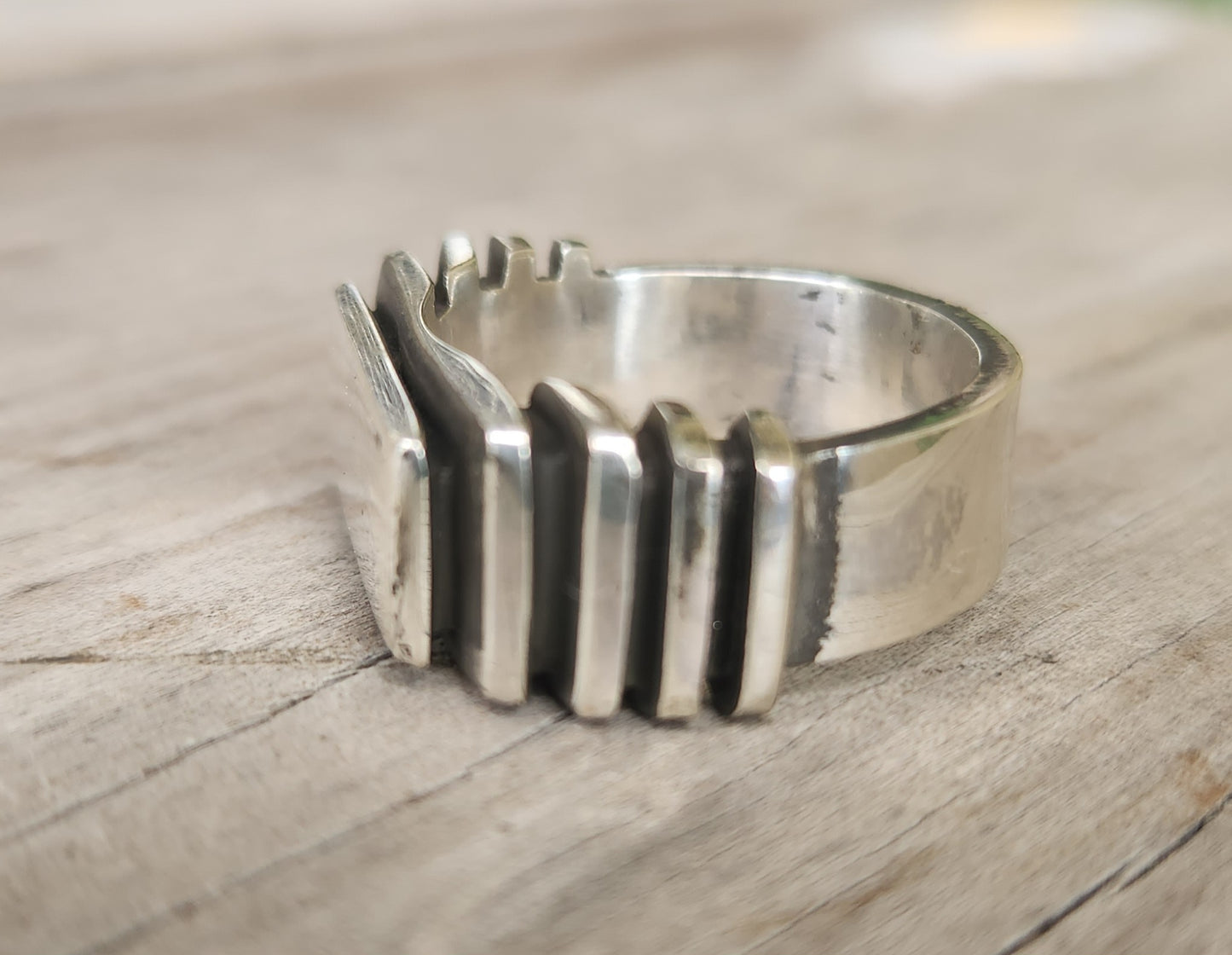 Signet ring rectangle,925 solid sterling silver,rustic industrial chunky,handmade,boho,blank ring,plain silver signet,unisex
