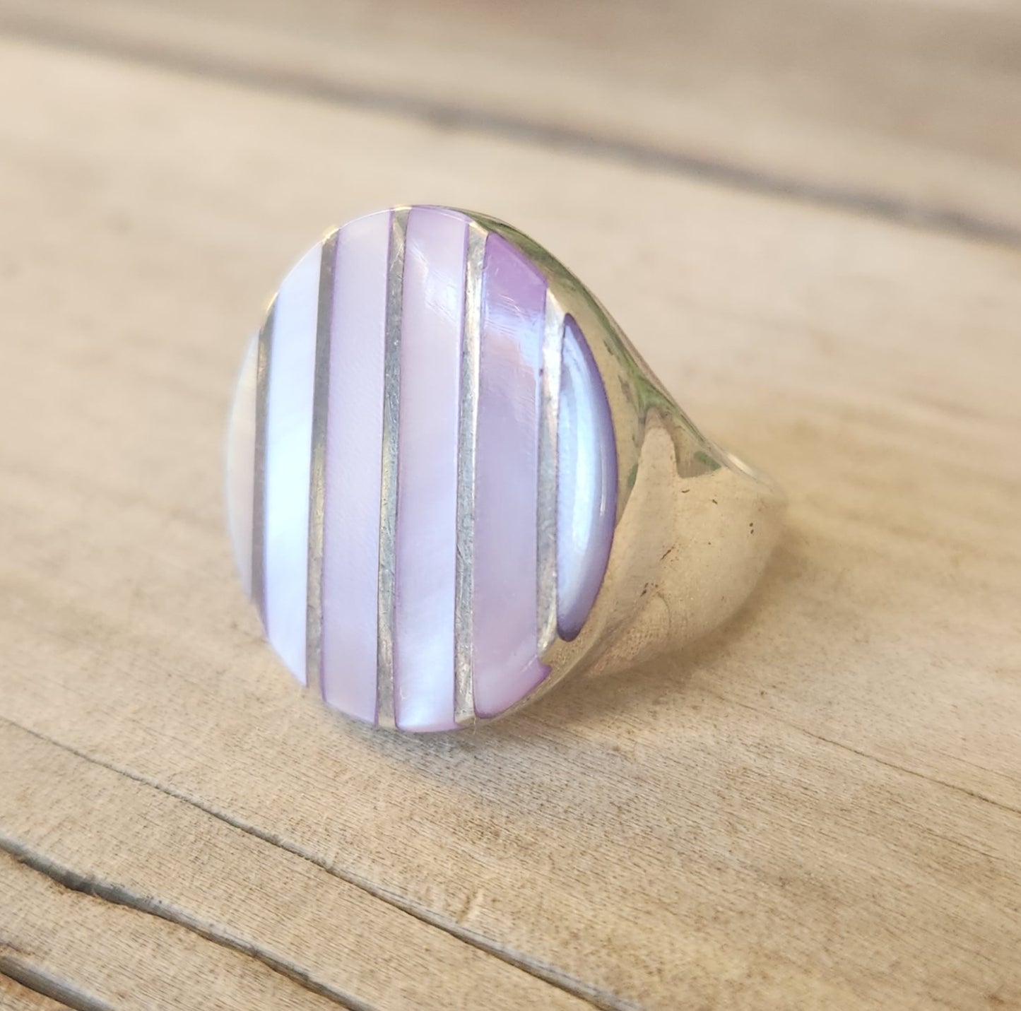 Large round inlay ring,925 sterling silver,black acrylic mosaic