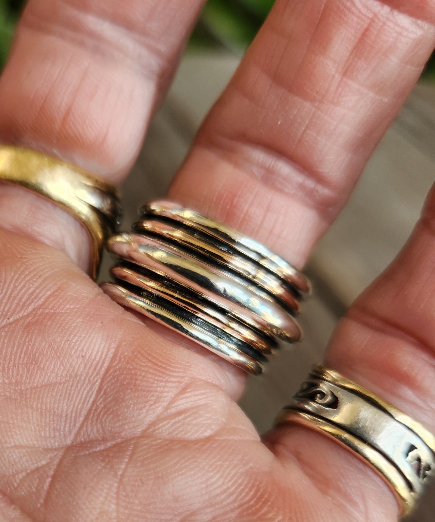 Chunky Two tone ring,wide,9ct gold and 925 sterling silver,unisex mixed metal band,wedding ring,