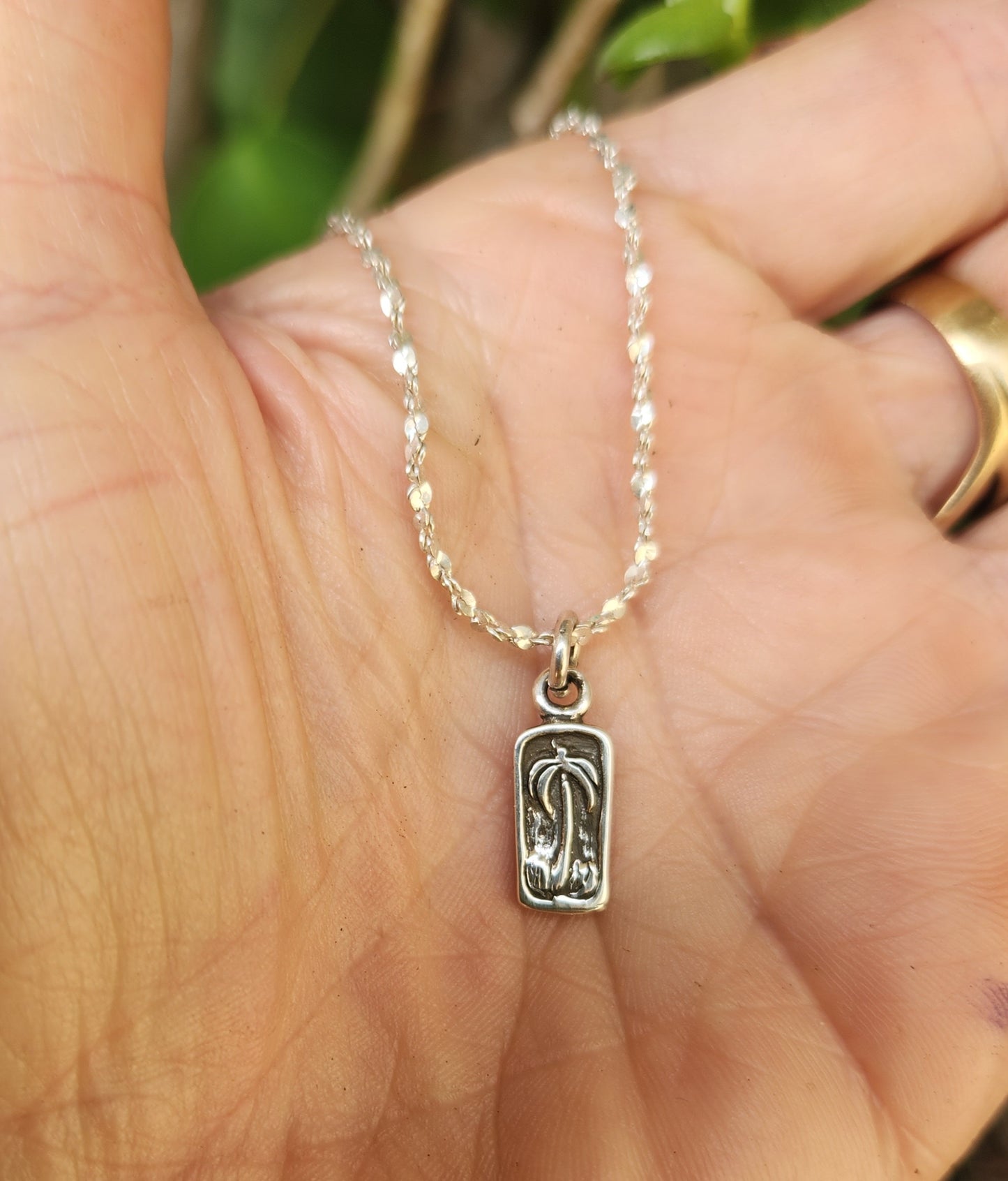 Palm tree pendant,charm 925 sterling silver,pearl drop earrings,sun charm