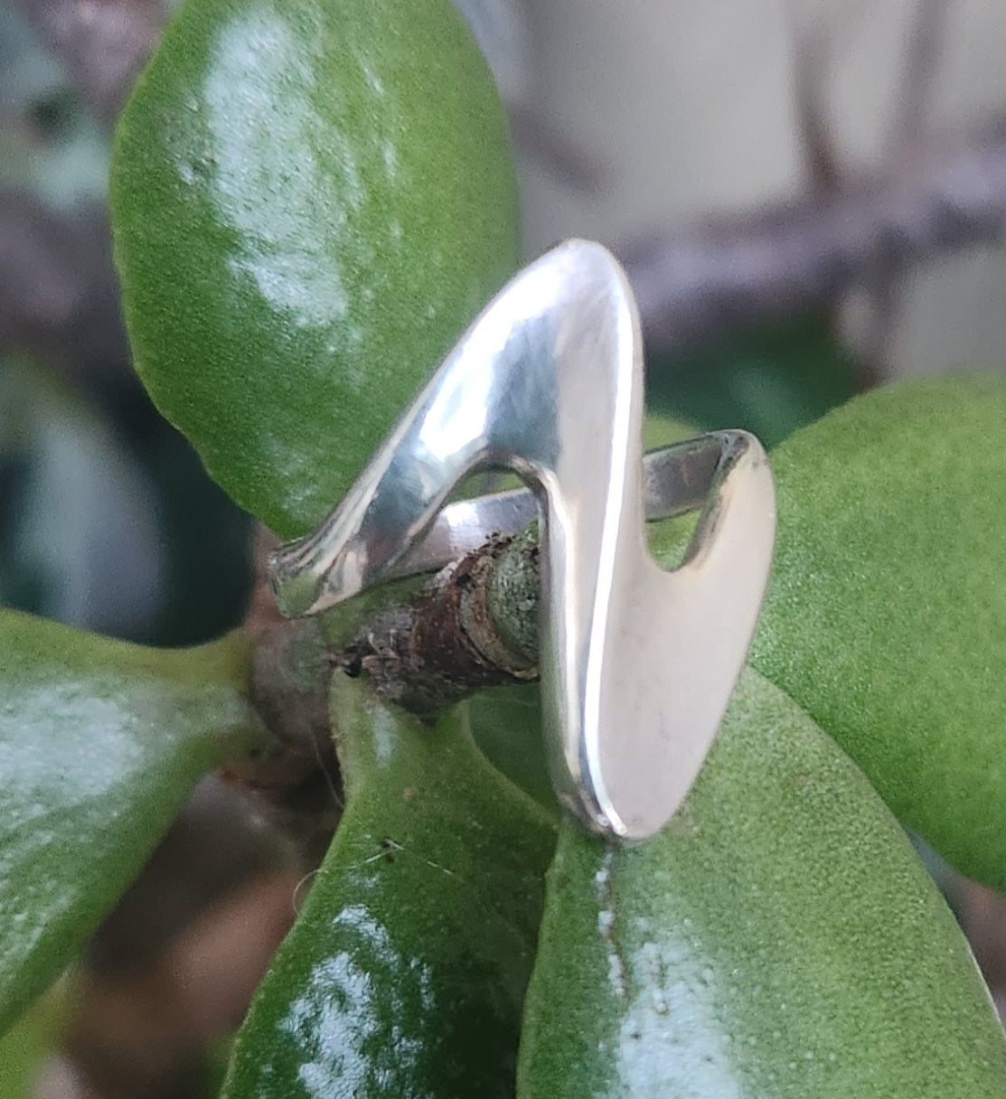 long silver ring,925 sterling silver,handmade,boho, alternative steampunk gothic art nouveau victorian