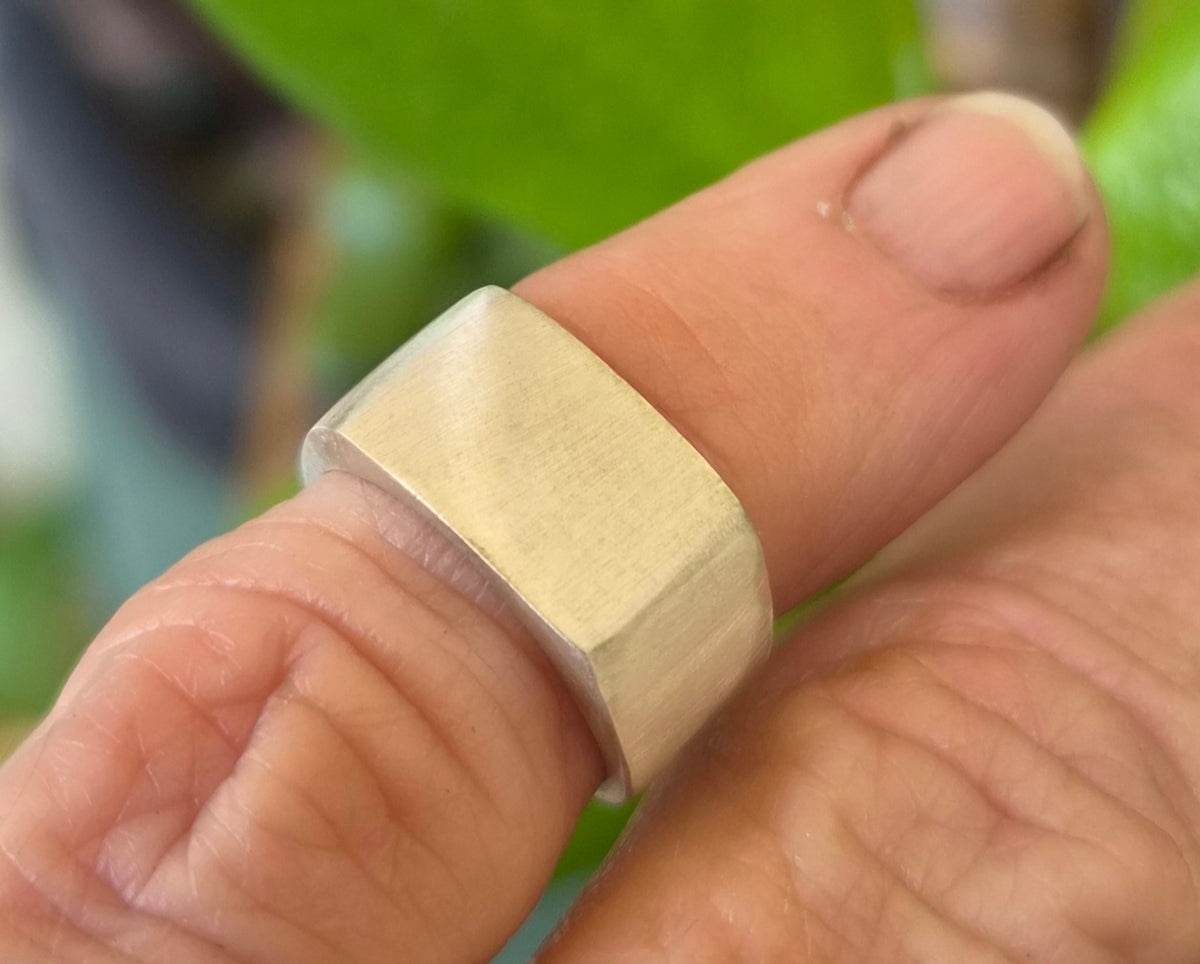 Small Silver Signet ring,925 sterling silver, rectangle pinkie ring,blank.size 2