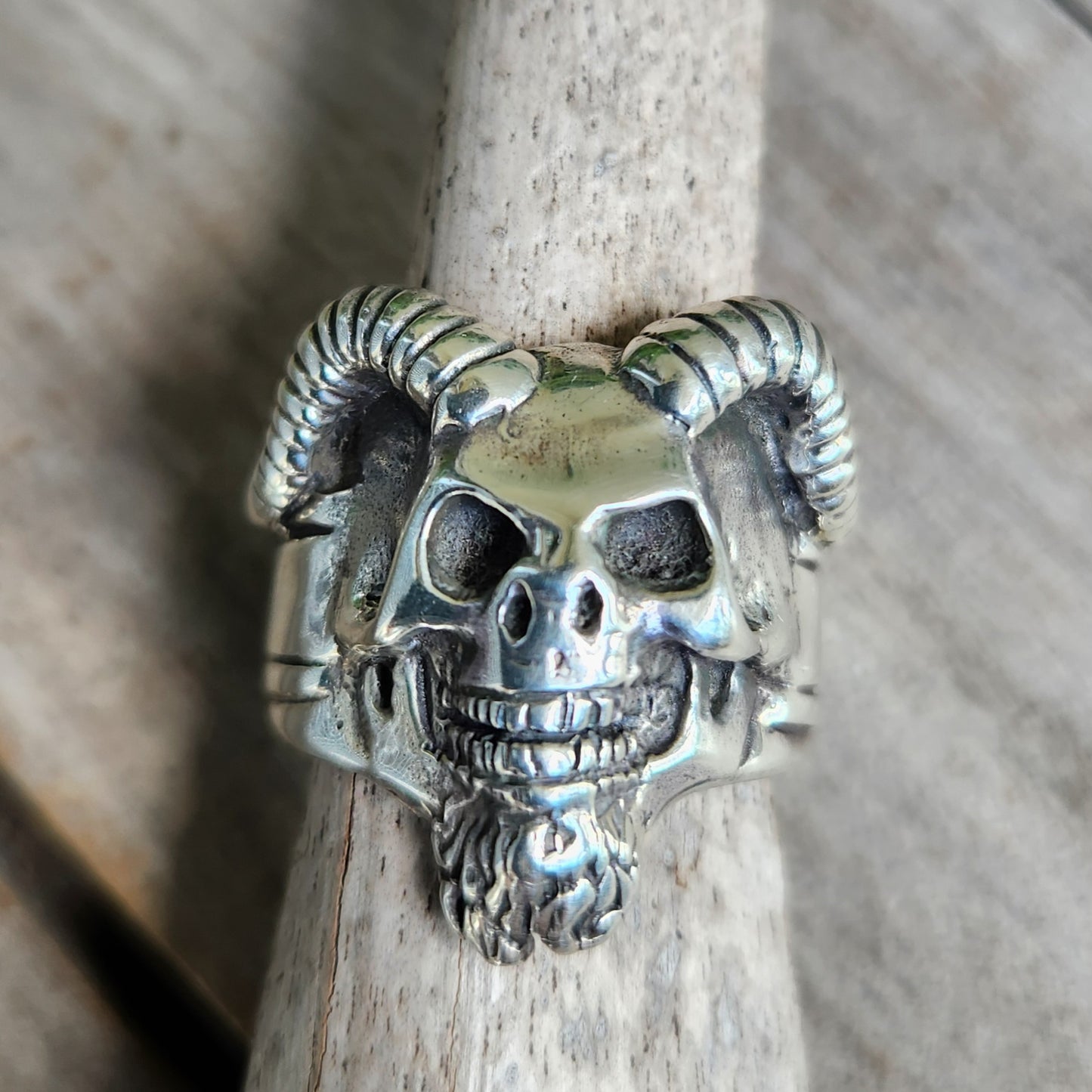 Goats skull ring,925 Sterling silver,goat skull,horn,tribal,indian,cowboy,country, western,ritual magic style,rockabilly,mens fashion,handmade
