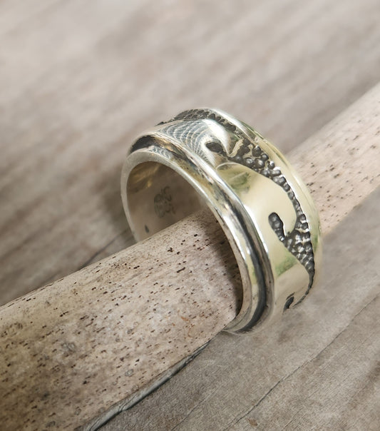 Heavy wave ring,925 sterling silver,10mm surf wave wedding band