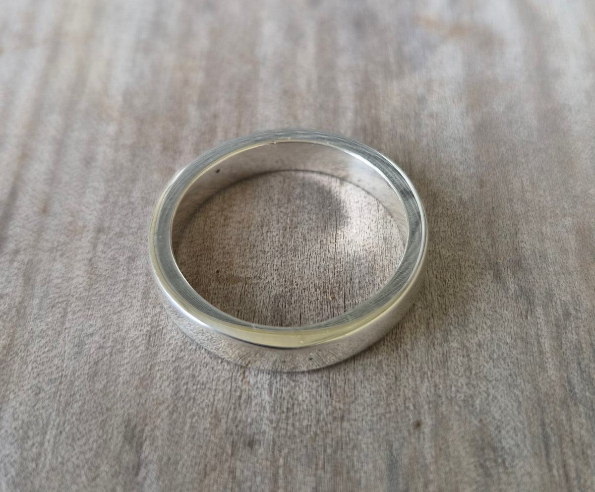 4mm flat band,925 sterling silver band,silver wedding ring,handmade